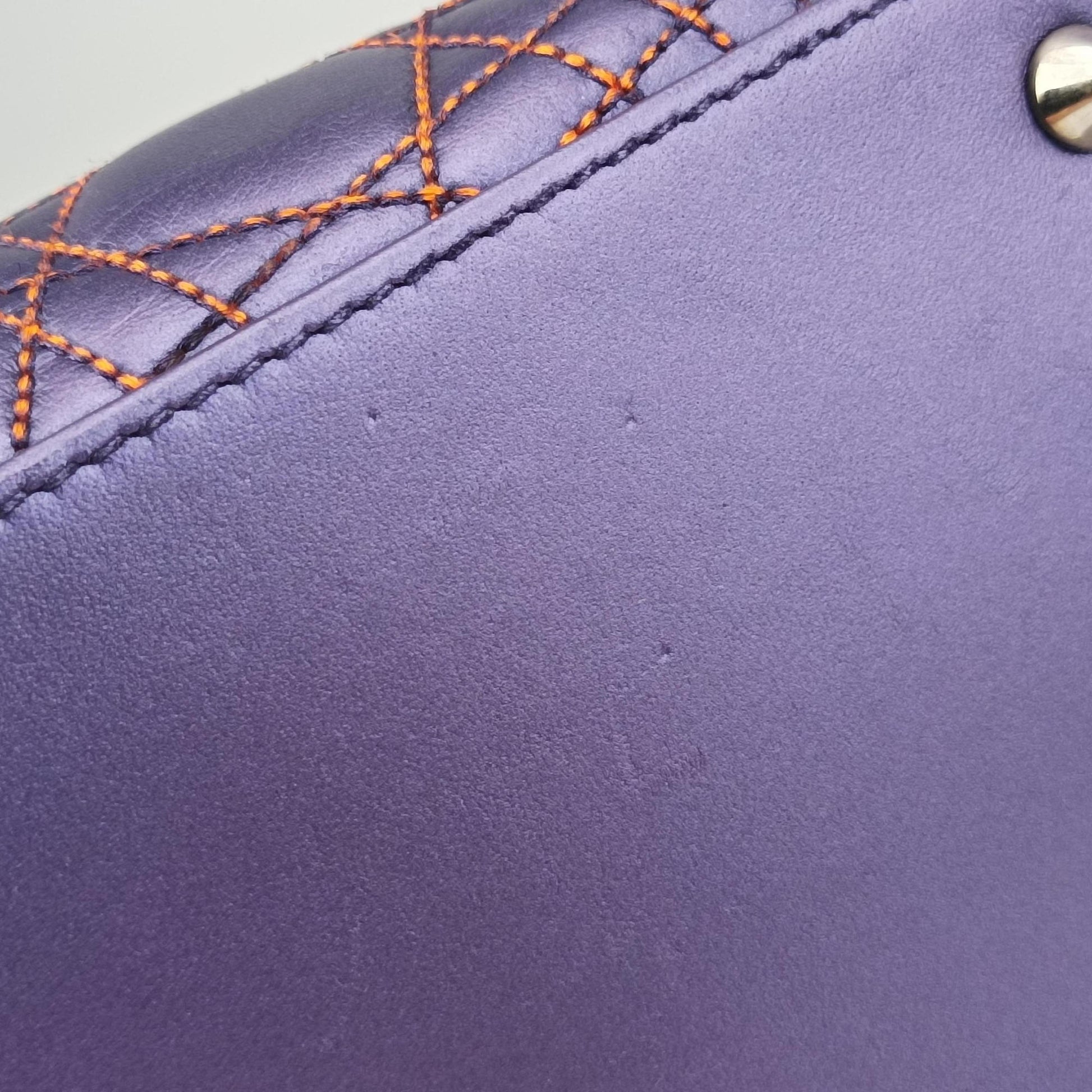 Lady Dior Purple×Orange×Brown Lambskin 15-BO-1111レディディオール パープル×オレンジ×ブラウン ラムスキン 15-BO-1111