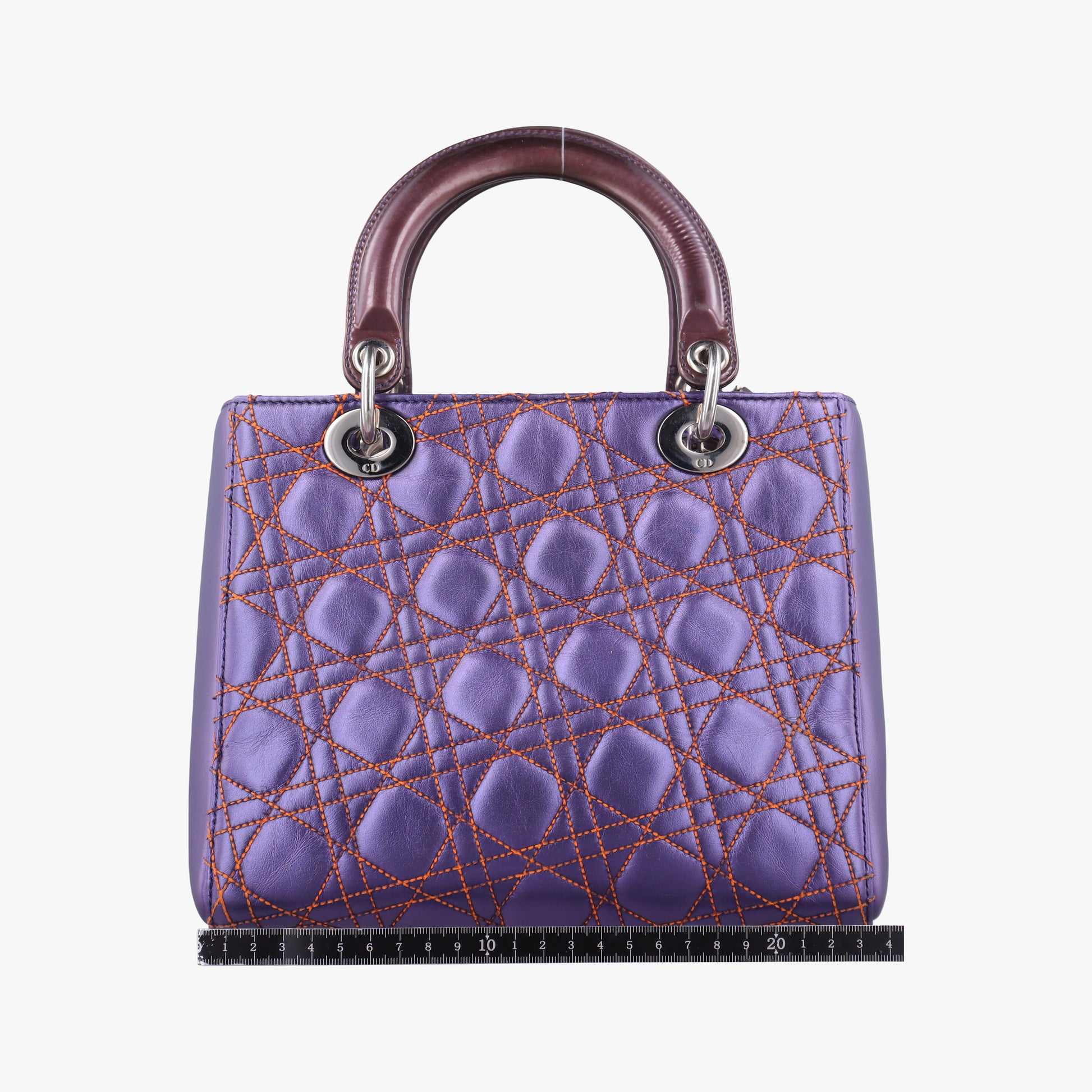 Lady Dior Purple×Orange×Brown Lambskin 15-BO-1111レディディオール パープル×オレンジ×ブラウン ラムスキン 15-BO-1111