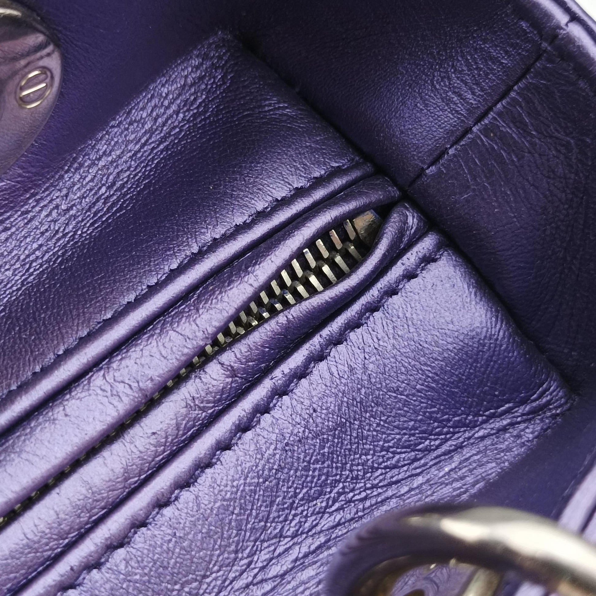 Lady Dior Purple×Orange×Brown Lambskin 15-BO-1111レディディオール パープル×オレンジ×ブラウン ラムスキン 15-BO-1111
