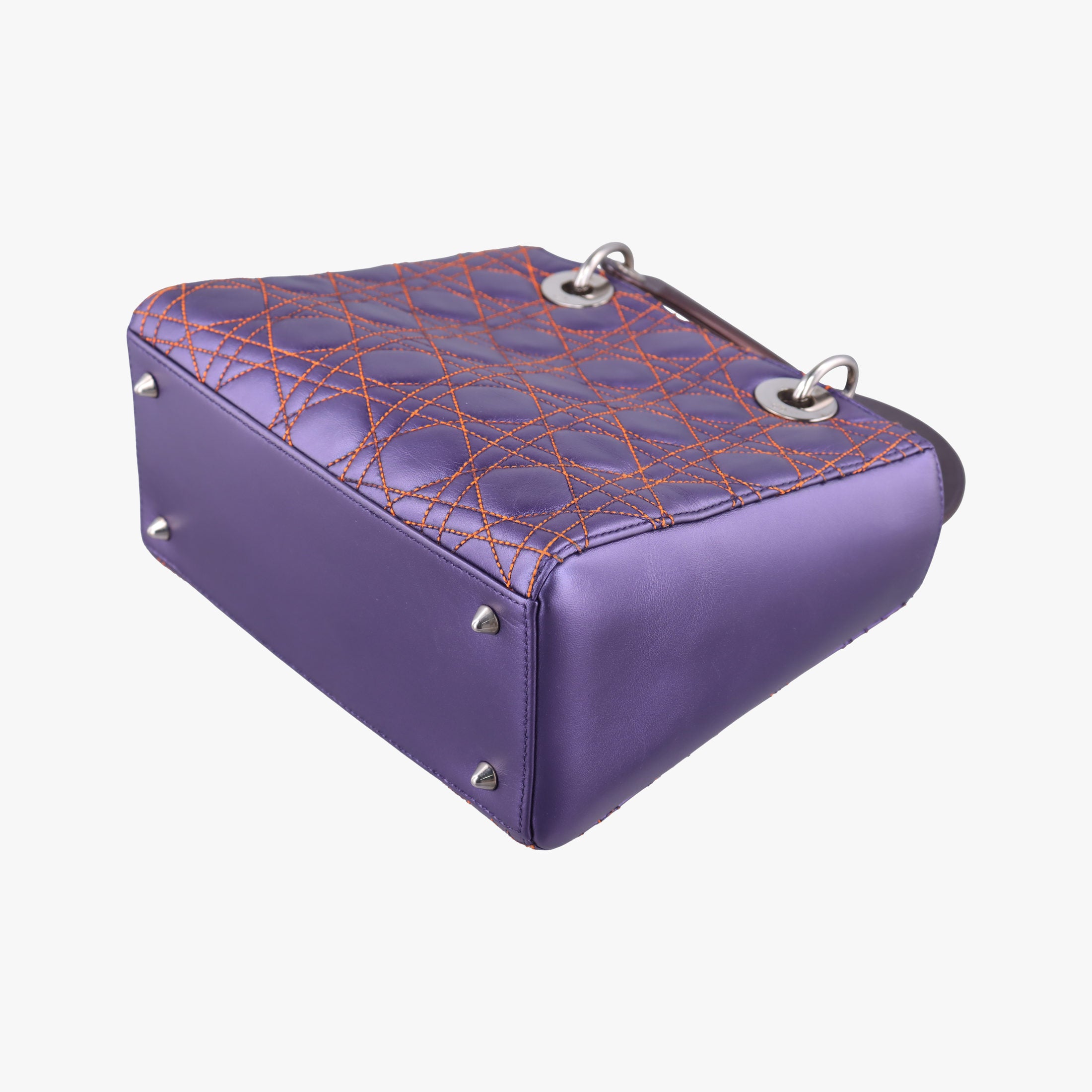 Lady Dior Purple×Orange×Brown Lambskin 15-BO-1111レディディオール パープル×オレンジ×ブラウン ラムスキン 15-BO-1111