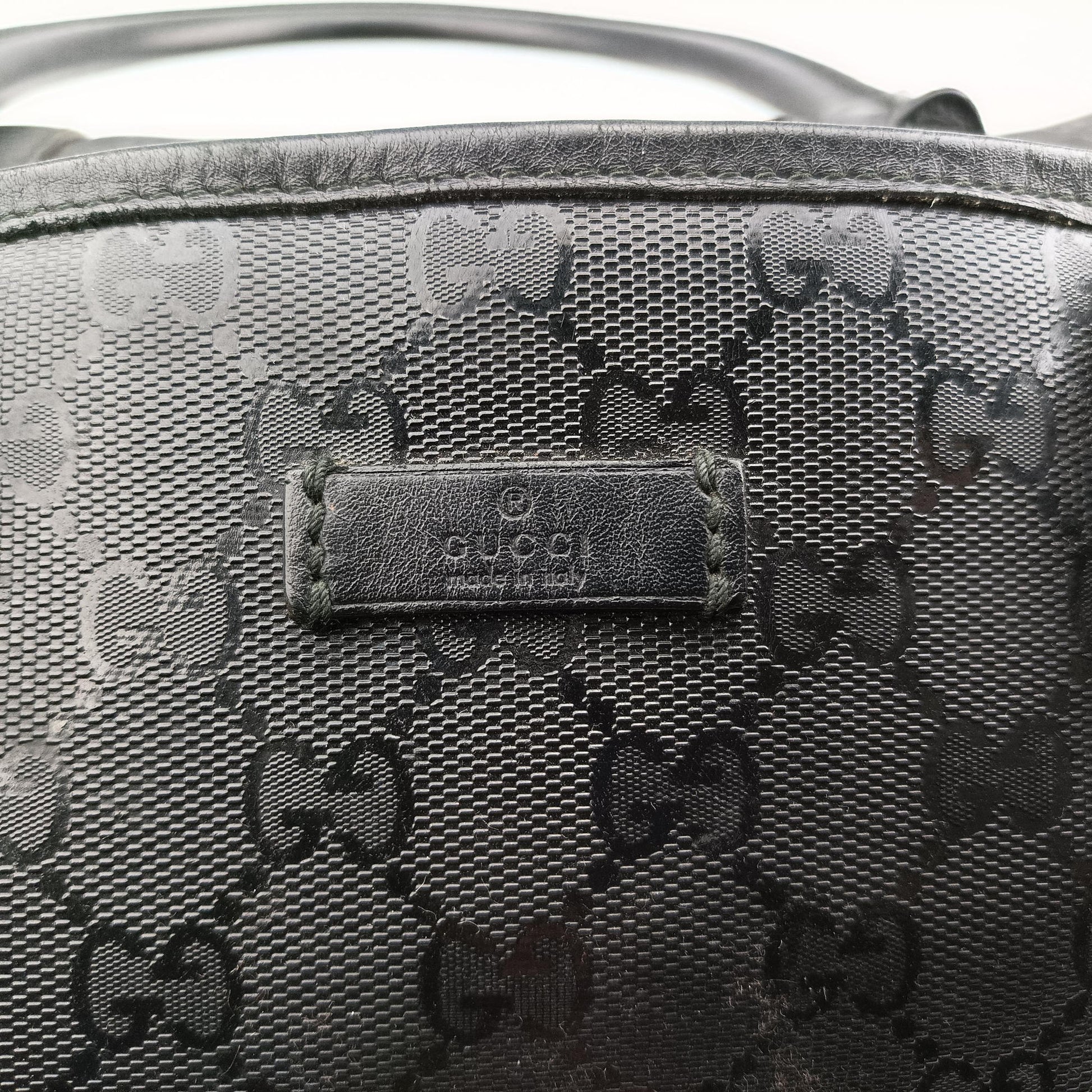 GG Imprime tote Black PVC coated canvas 223668 A8998506GGインプリメトートバッグ ブラック PVCコーティングキャンバス 223668 A8998506