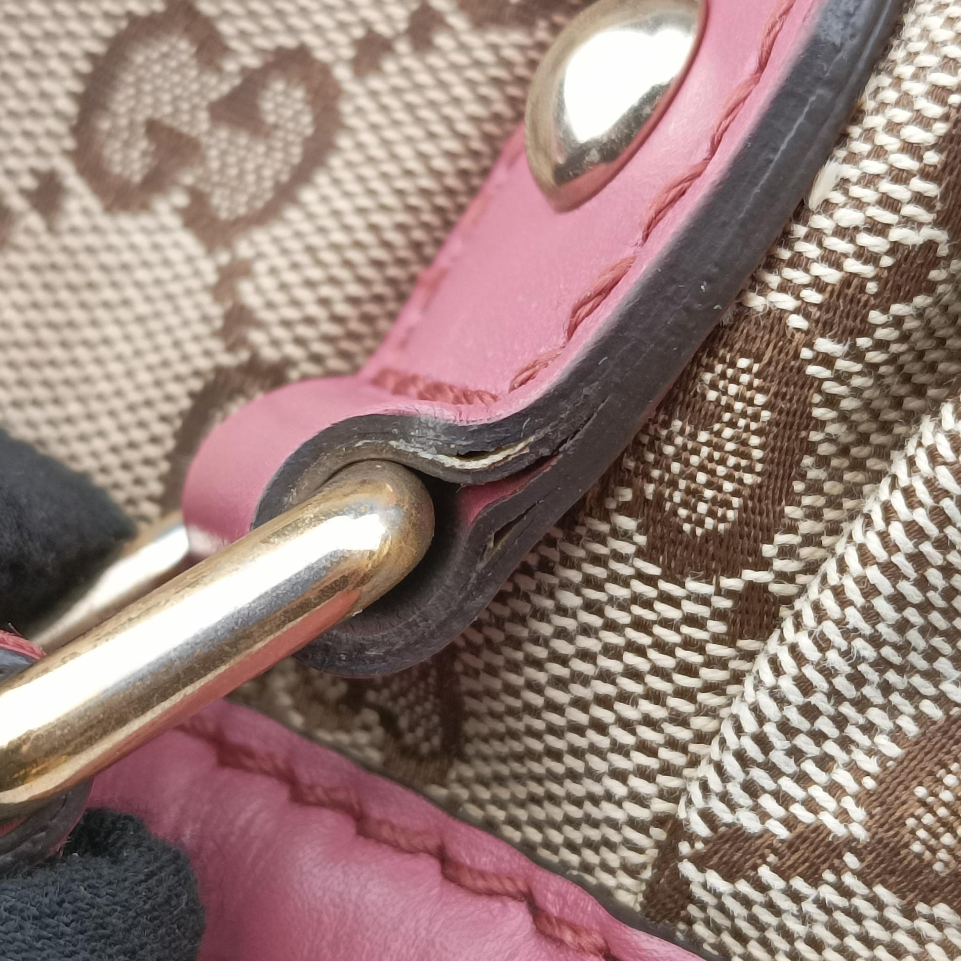 Sukey Beige × Pink canvas×leather 247902 E013708938スーキー ベージュ x ピンク キャンバス×レザー 247902 E013708938