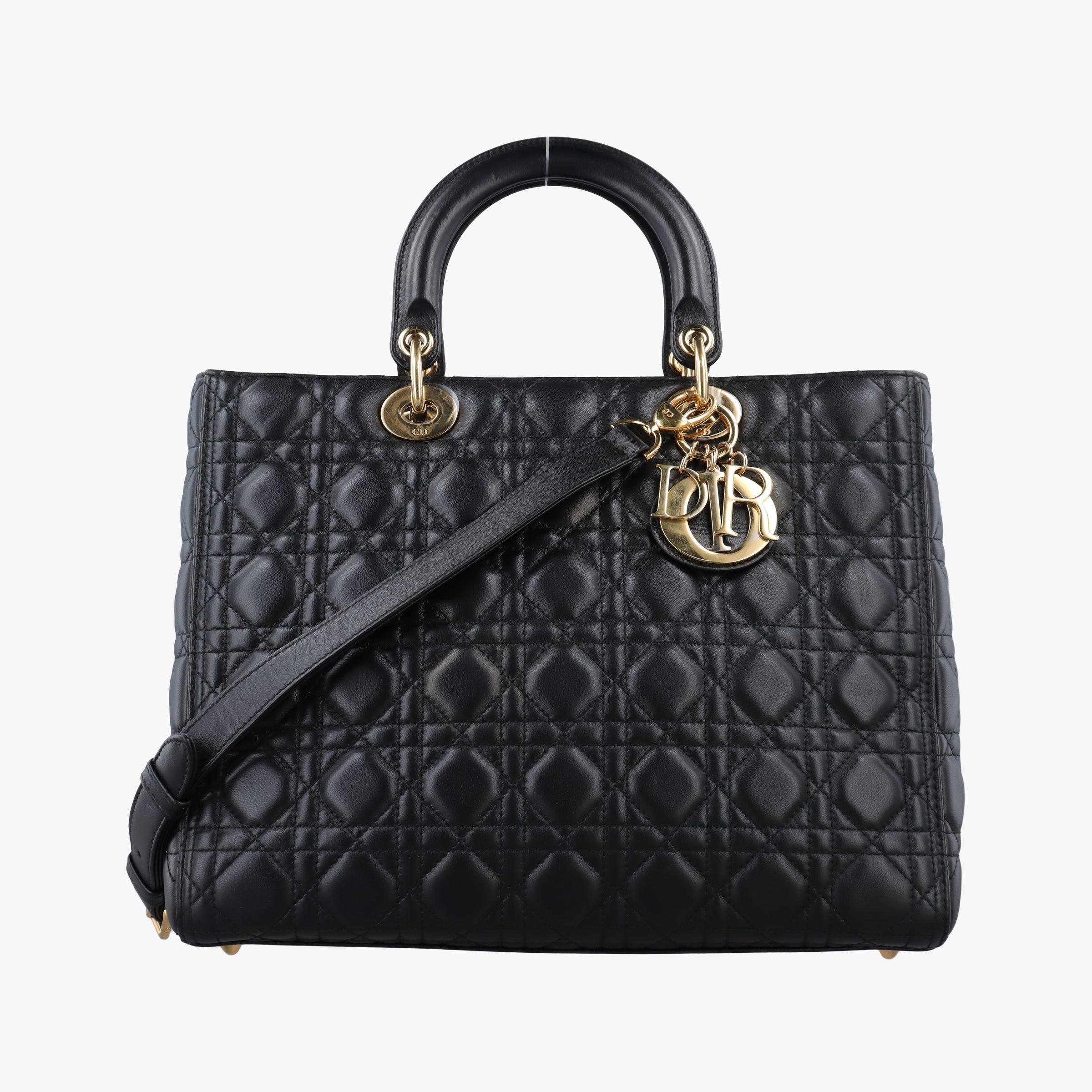 Lady Dior Black lambskin 18-MA-0157レディディオール ブラック ラムスキン 18-MA-0157