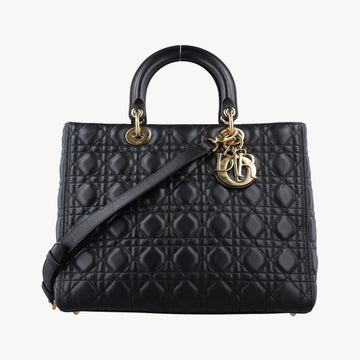 Lady Dior Black lambskin 18-MA-0157レディディオール ブラック ラムスキン 18-MA-0157