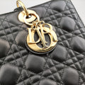 Lady Dior Black lambskin 18-MA-0157レディディオール ブラック ラムスキン 18-MA-0157