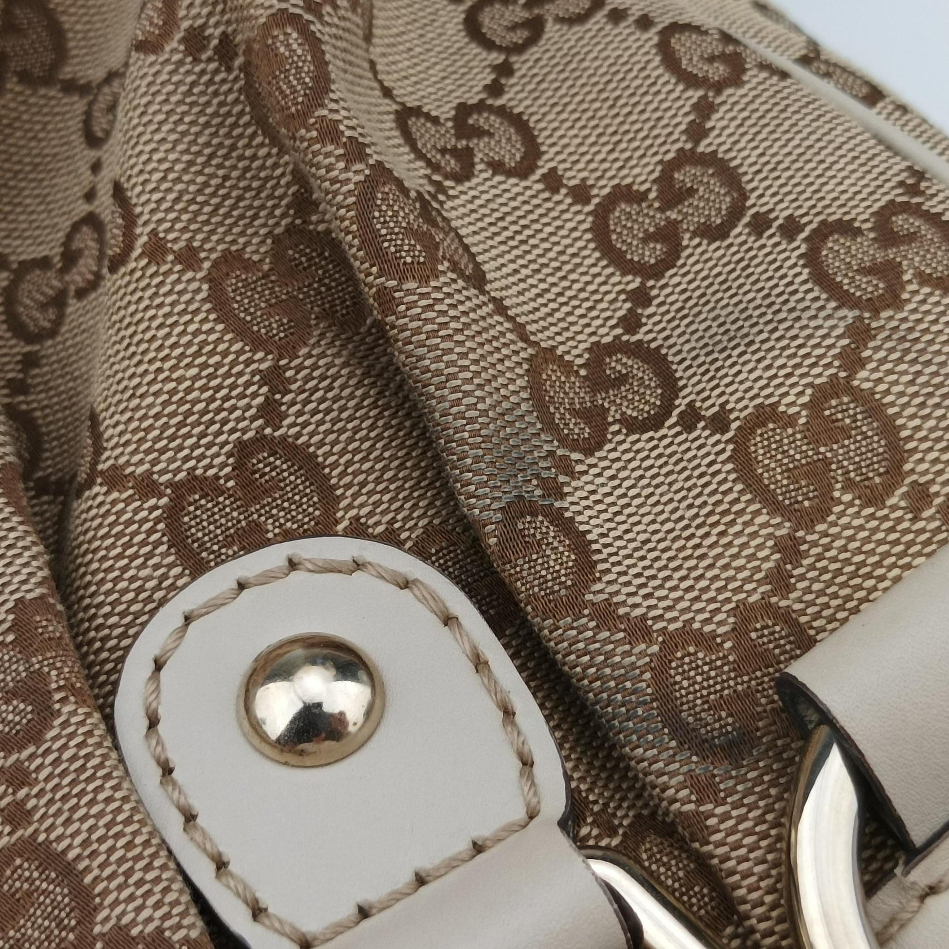 Sukey Brown Canvas×Leather 296835 E015042741スーキー ブラウン キャンバス×レザー 296835 E015042741