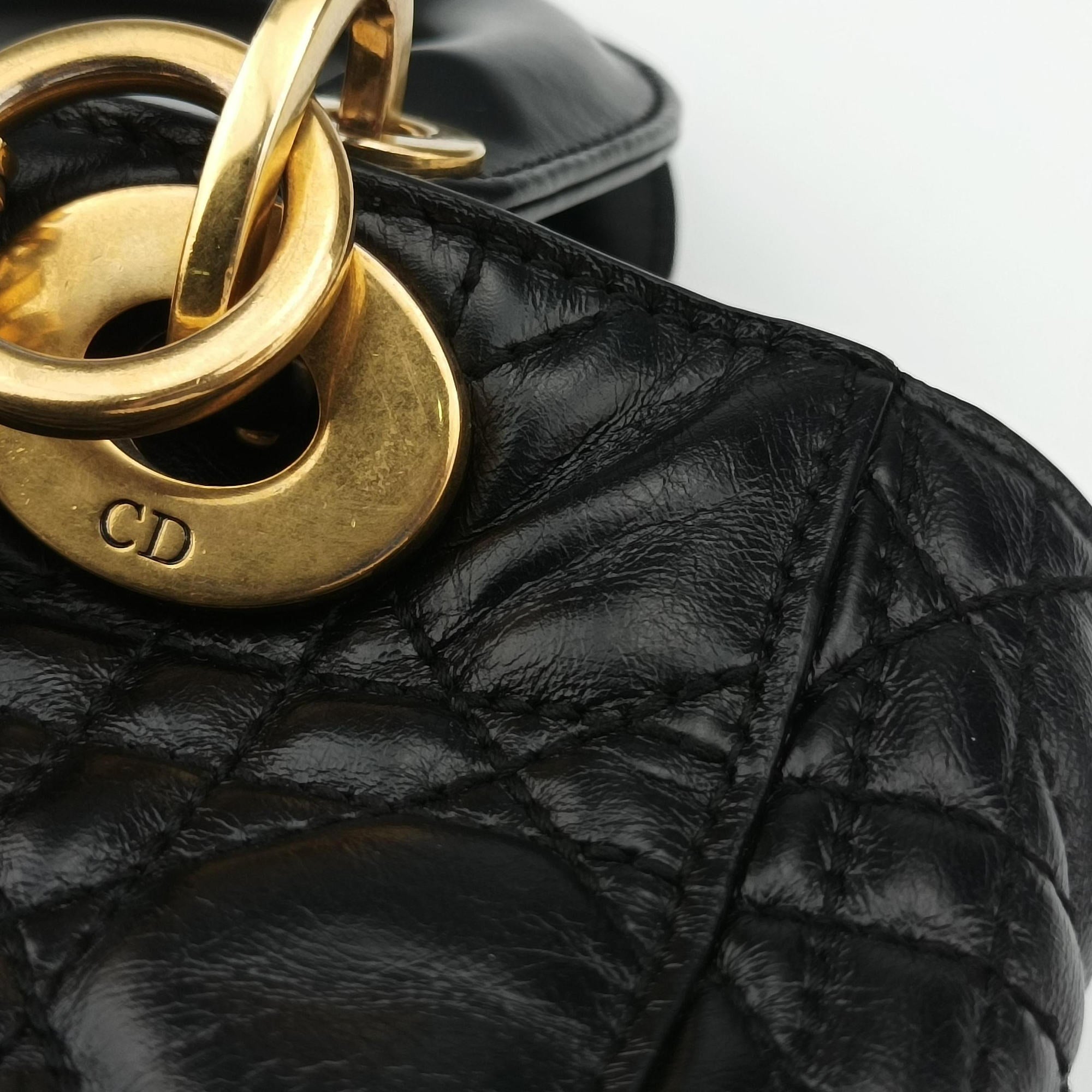 Lady Dior Black lambskin 29-MA-0148レディディオール ブラック ラムスキン 29-MA-0148