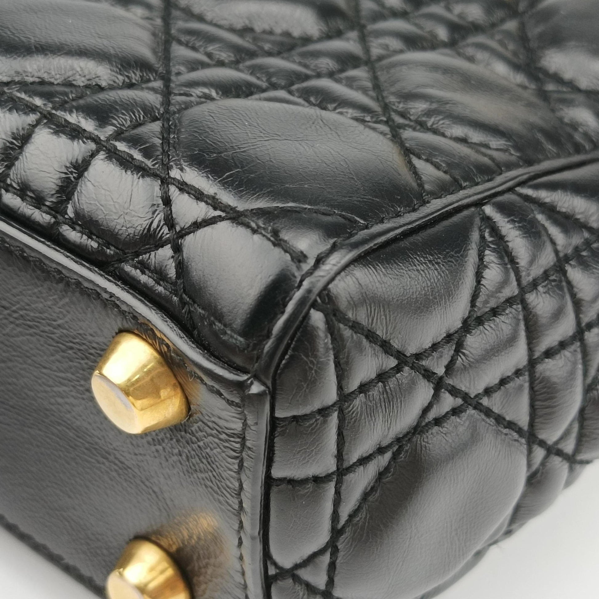 Lady Dior Black lambskin 29-MA-0148レディディオール ブラック ラムスキン 29-MA-0148