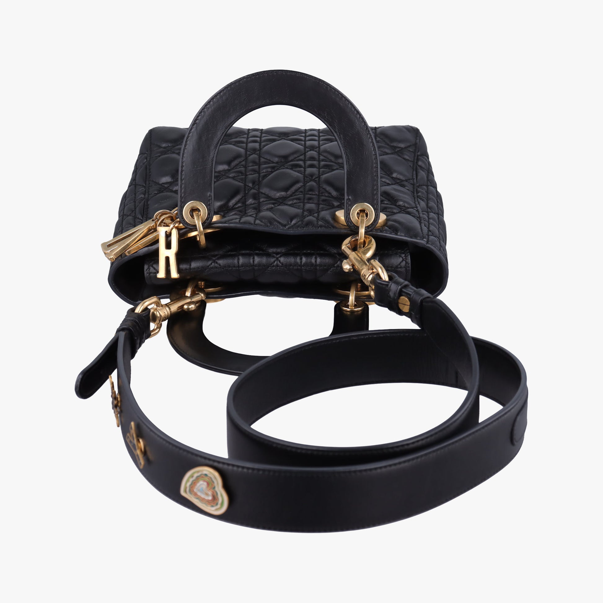 Lady Dior Black lambskin 29-MA-0148レディディオール ブラック ラムスキン 29-MA-0148