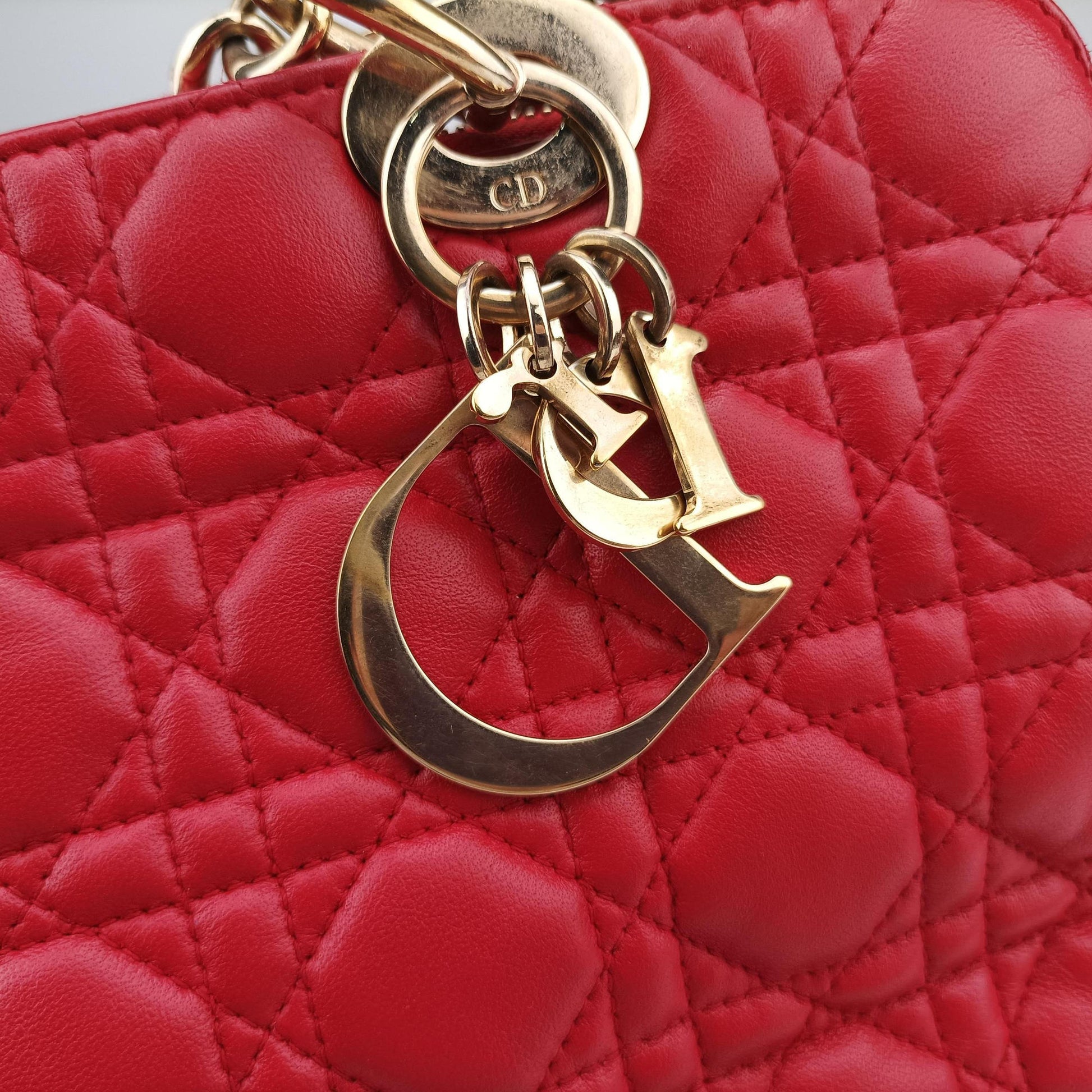 Cannage Dior Soft Shopping Red lambskin 17-BO-0134ディオールソフトショッピング レッド ラムスキン 17-BO-0134