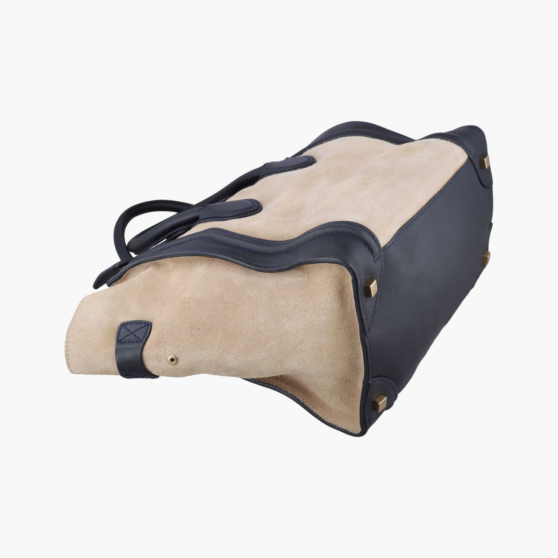 Luggage Mini Shopper Beige×Black Suede × leather F-PA-0141ラゲージミニショッパー ベージュ×ブラック スエード×レザー F-PA-0141