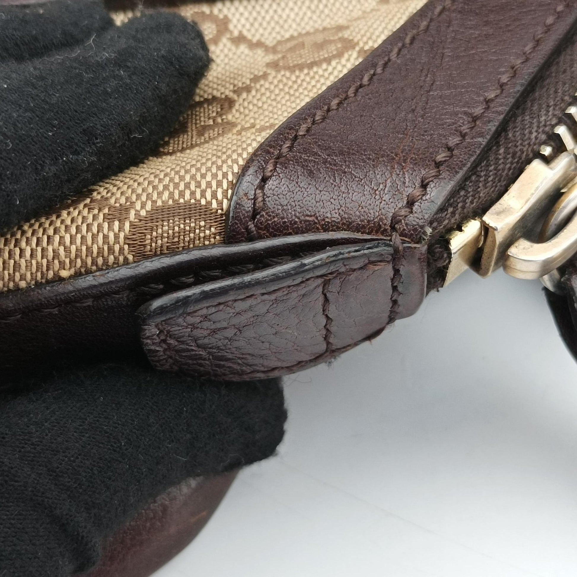 Guccissima Brown Leather×Canvas 247279 Lot number unknownグッチッシマ ブラウン レザー×キャンバス 247279 製番不明