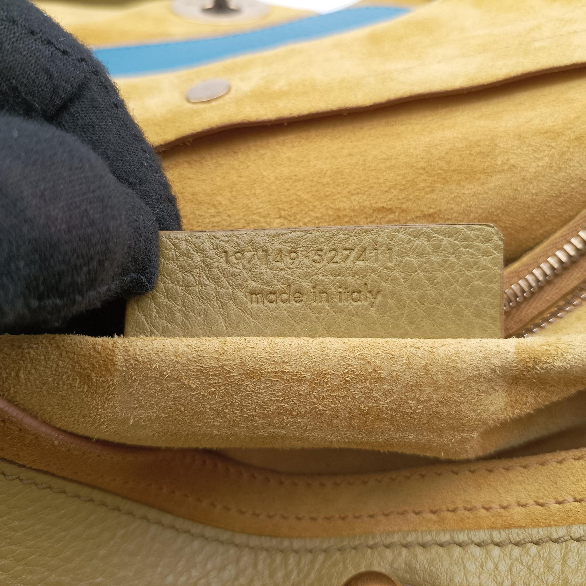 Muse Two Blue x beige×brown Leather 197149 197149.527411ミューズトゥ ブルー×ベージュ×ブラウン レザー 197149 197149.527411
