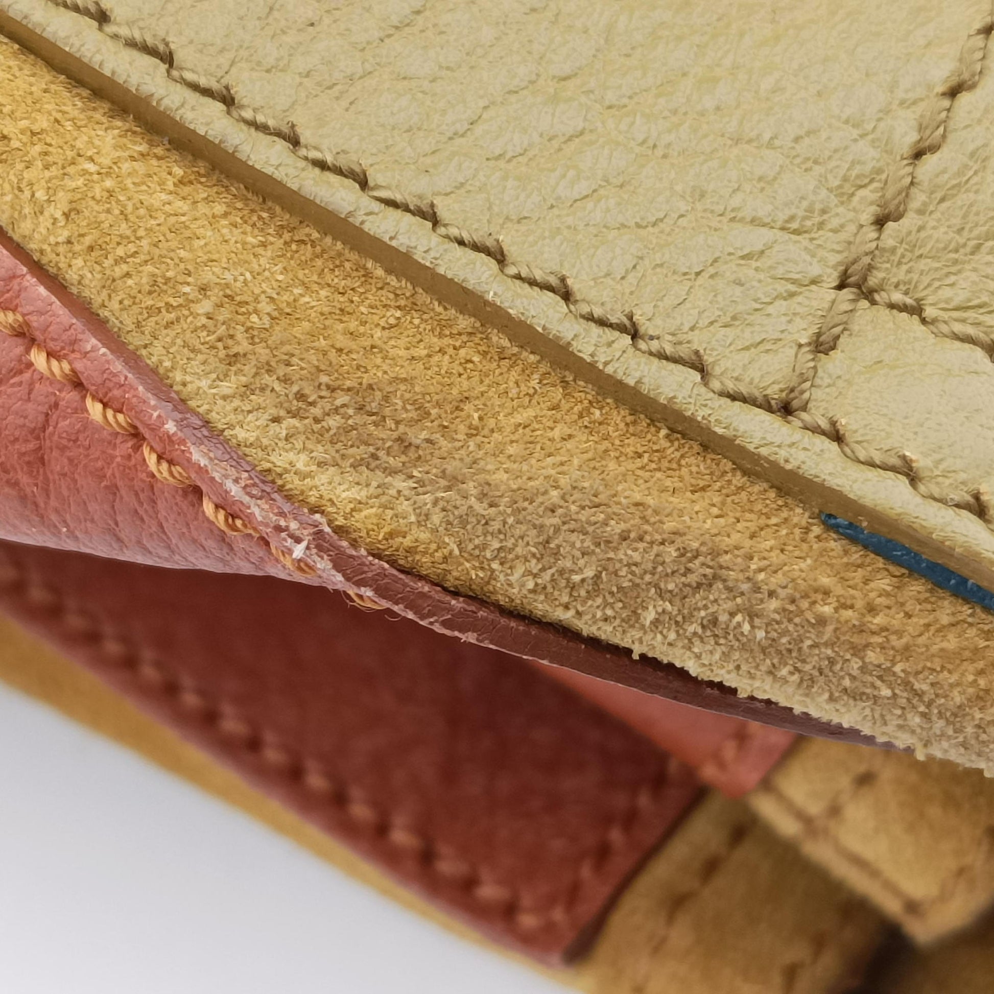 Muse Two Blue x beige×brown Leather 197149 197149.527411ミューズトゥ ブルー×ベージュ×ブラウン レザー 197149 197149.527411