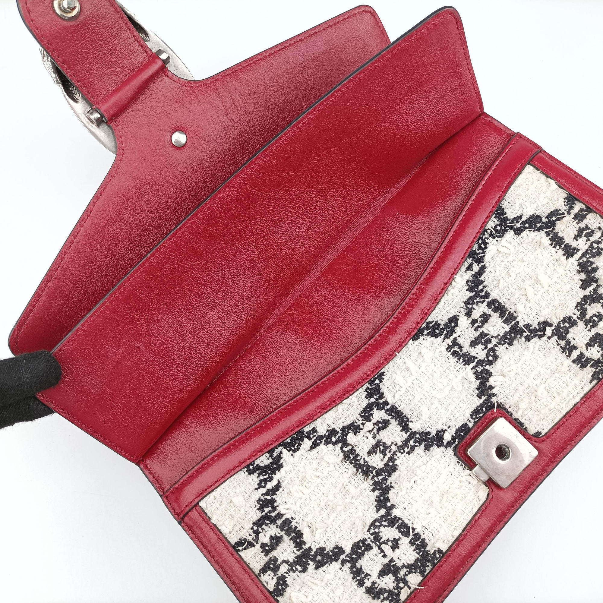 Dionysus Ivory × Red × Black Tweed×Leather 400249 A029527679ディオニュソス アイボリー × レッド × ブラック ツイード×レザー 400249 A029527679