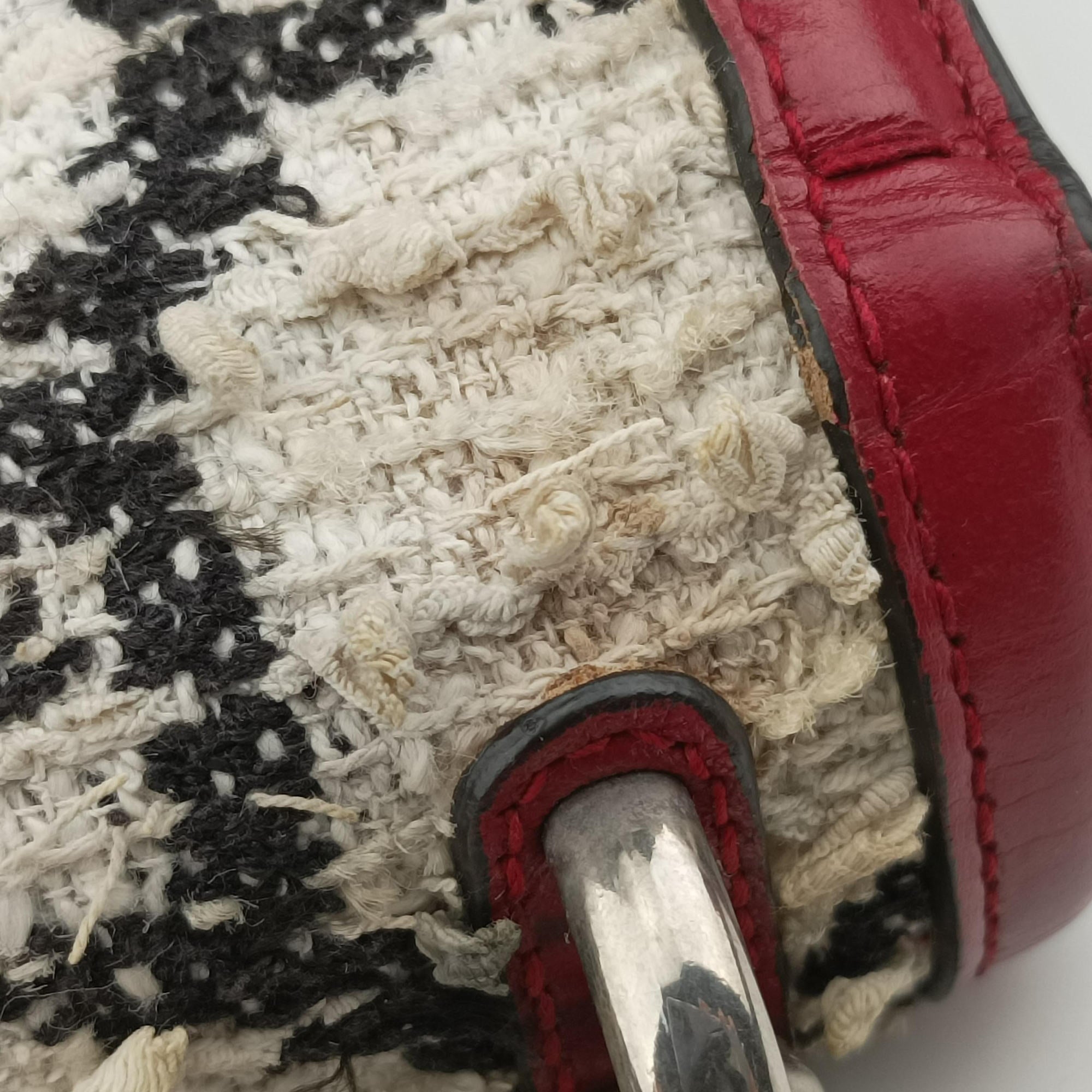 Dionysus Ivory × Red × Black Tweed×Leather 400249 A029527679ディオニュソス アイボリー × レッド × ブラック ツイード×レザー 400249 A029527679