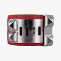 Collier de chien Red×silver Leather×GP SI▢Qコリエ ド シアン レッド×シルバー レザー×GP SI▢Q