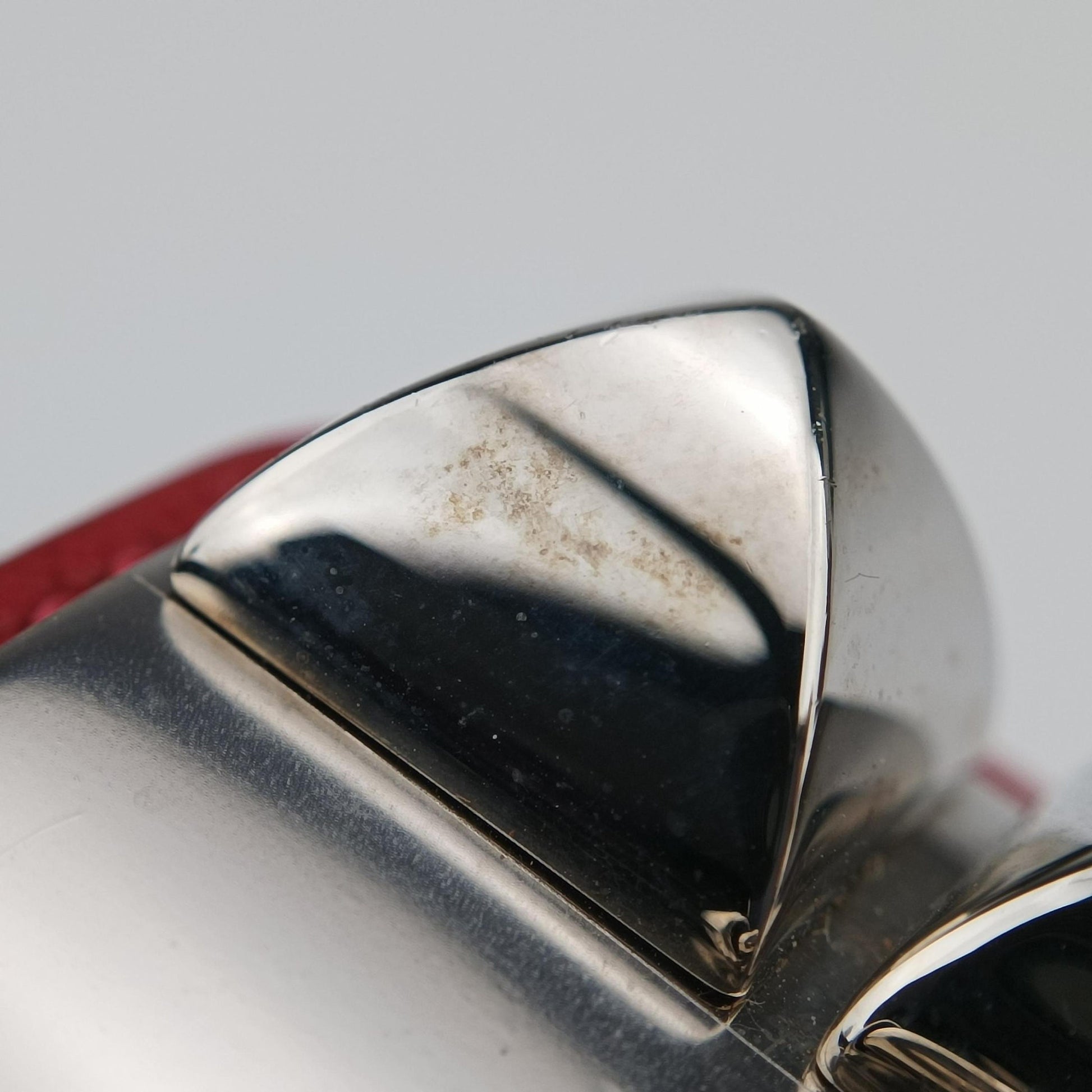 Collier de chien Red×silver Leather×GP SI▢Qコリエ ド シアン レッド×シルバー レザー×GP SI▢Q