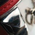 Collier de chien Red×silver Leather×GP SI▢Qコリエ ド シアン レッド×シルバー レザー×GP SI▢Q