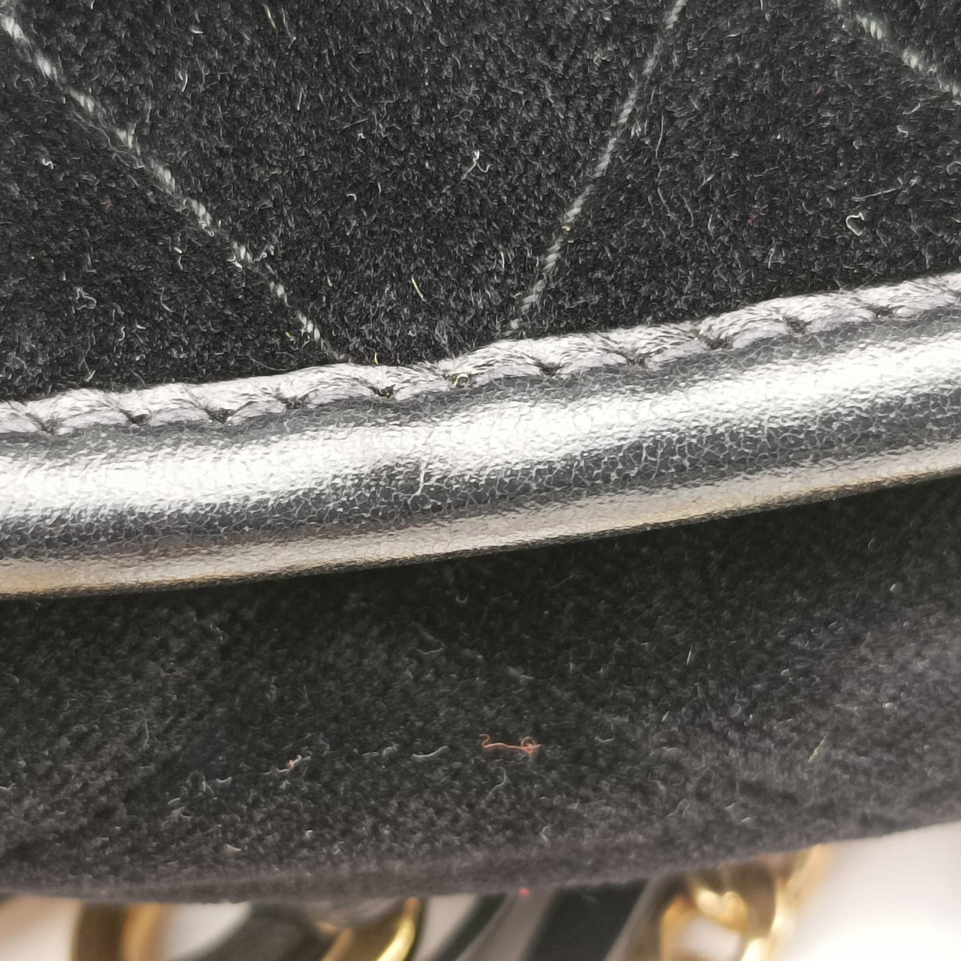 Fringe Charms Black Leather×velour IBL002 180/Iフリンジチャーム ブラック レザー×ベロア IBL002 180/I