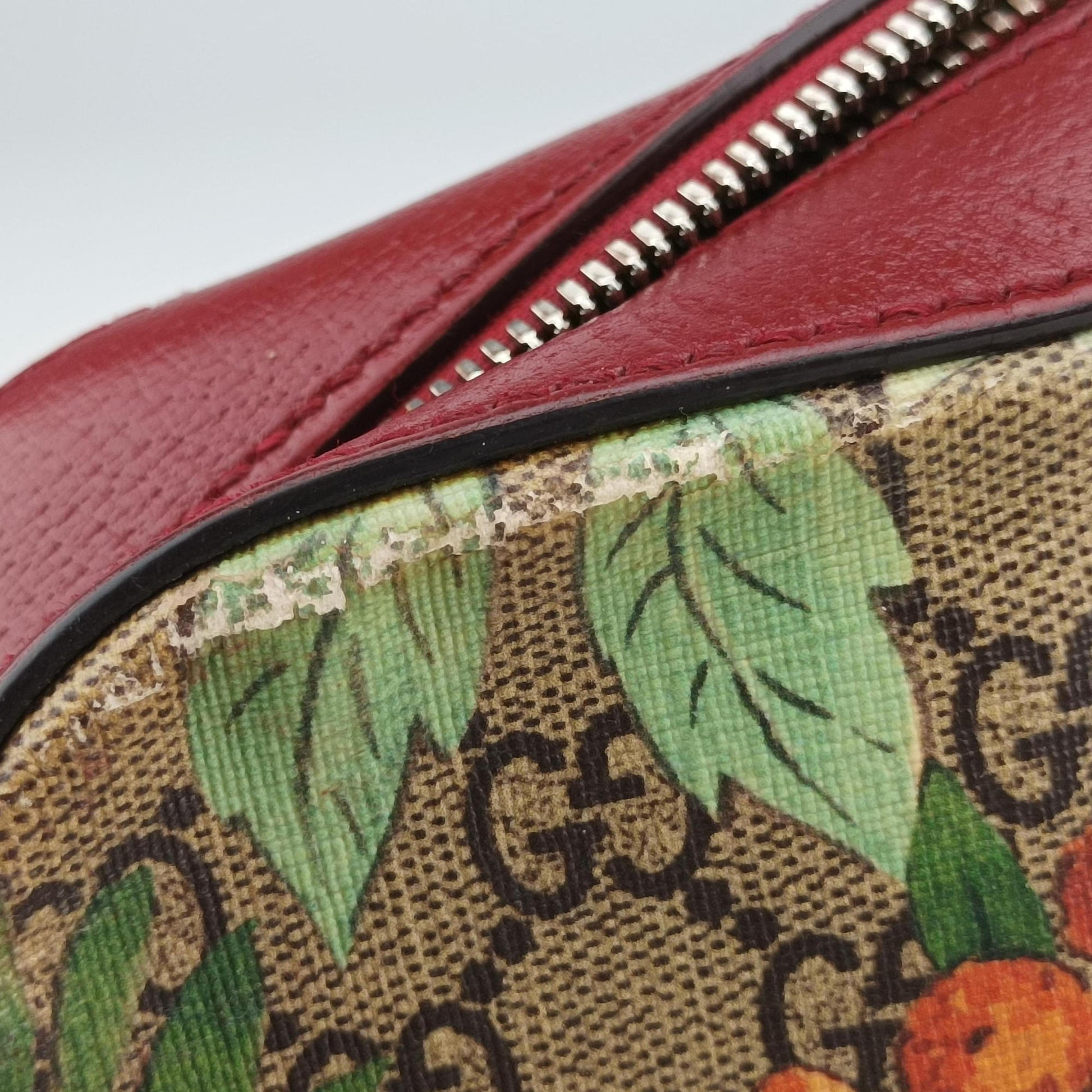 GG Supreme Tian Camera Brown PVC coated canvas×Leather 450947 E021545420GGスプリーム グッチティアン カメラ ブラウン PVCコーティングキャンバス×レザー 450947 E021545420