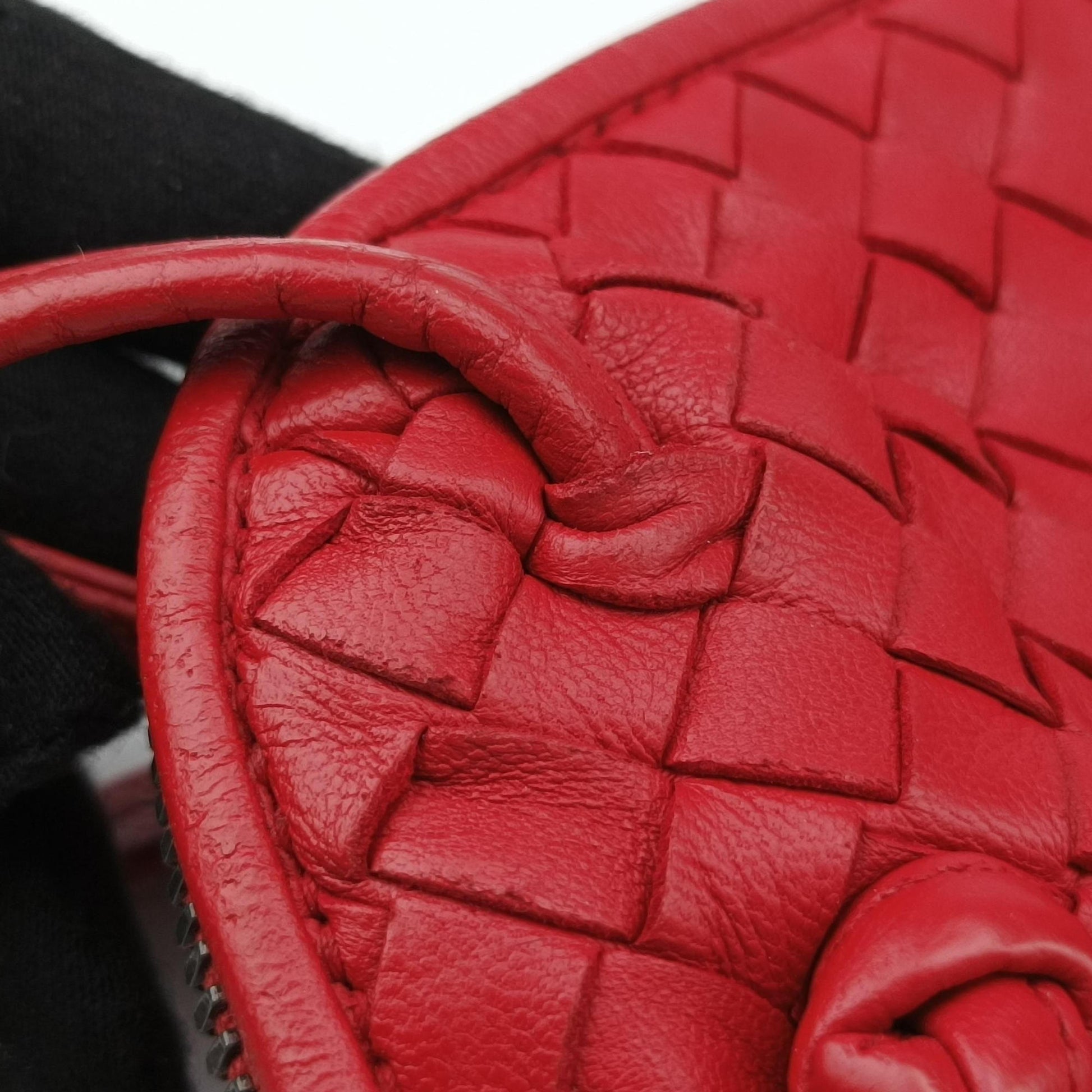 NODINI Intrecciato Red lambskin B06209437Eノディーニ イントレチャート レッド ラムスキン B06209437E