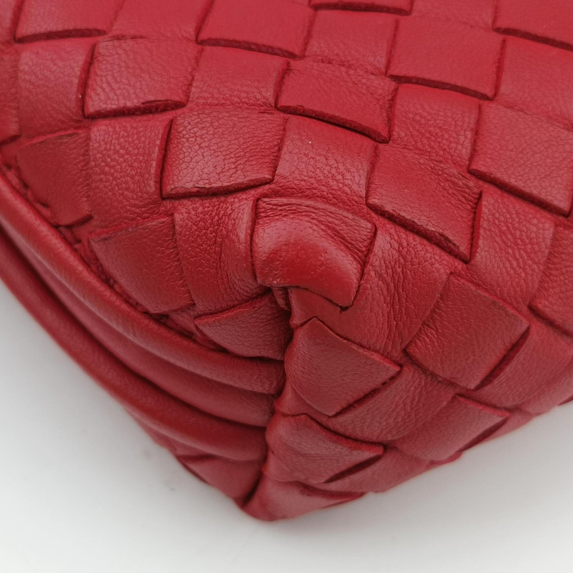 NODINI Intrecciato Red lambskin B06209437Eノディーニ イントレチャート レッド ラムスキン B06209437E