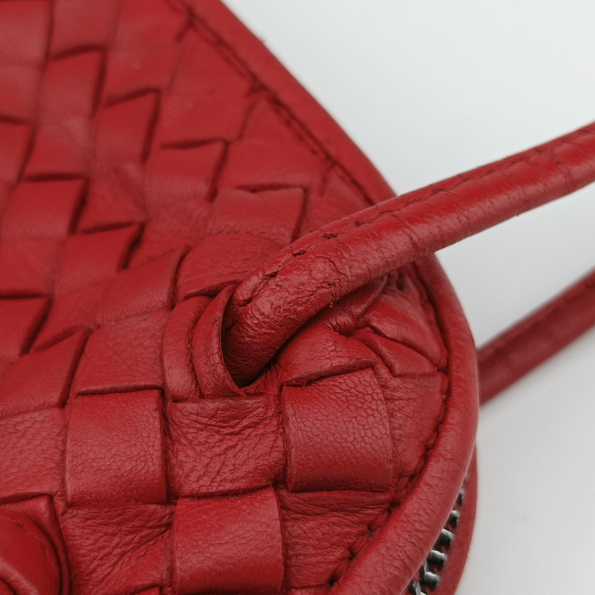 NODINI Intrecciato Red lambskin B06209437Eノディーニ イントレチャート レッド ラムスキン B06209437E