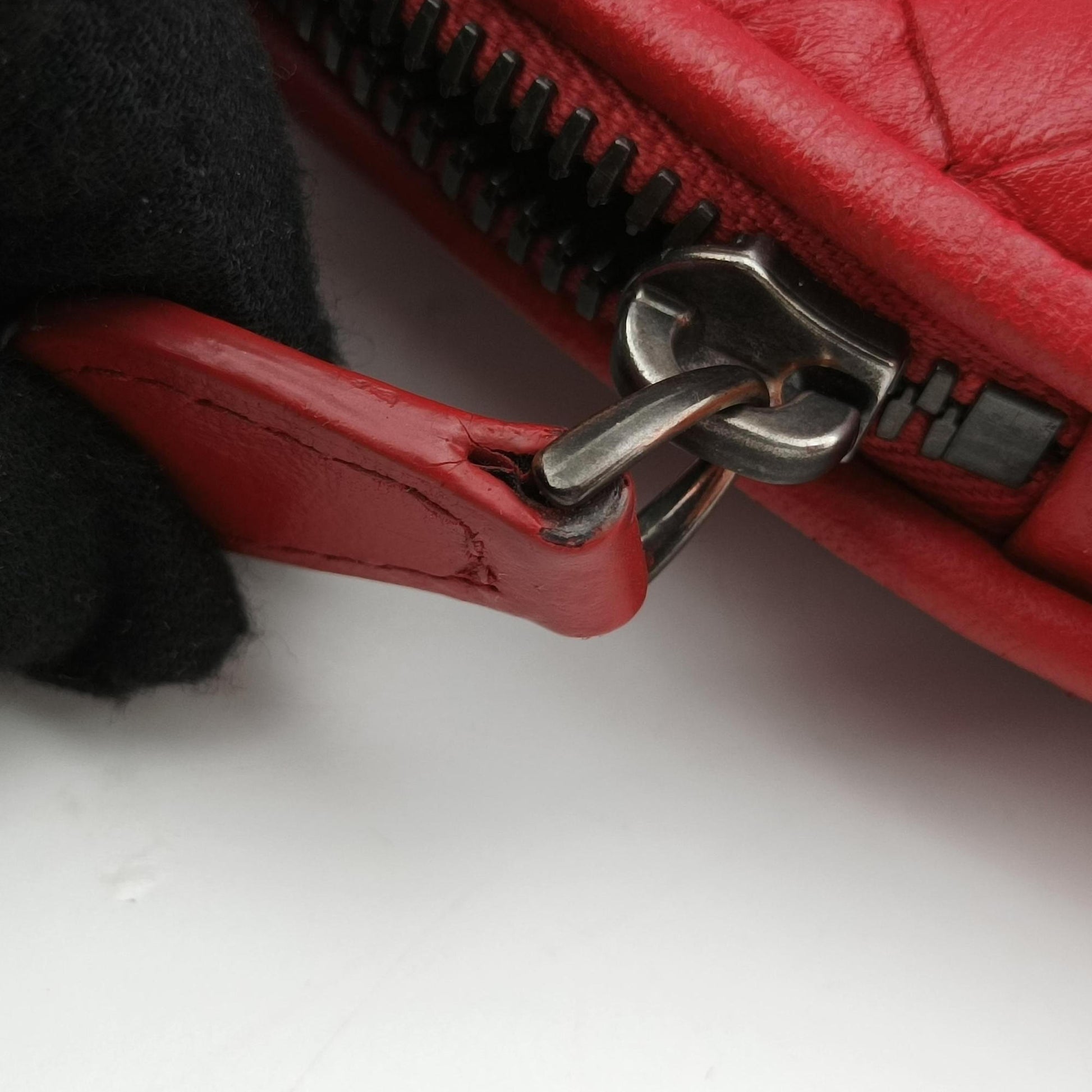 NODINI Intrecciato Red lambskin B06209437Eノディーニ イントレチャート レッド ラムスキン B06209437E