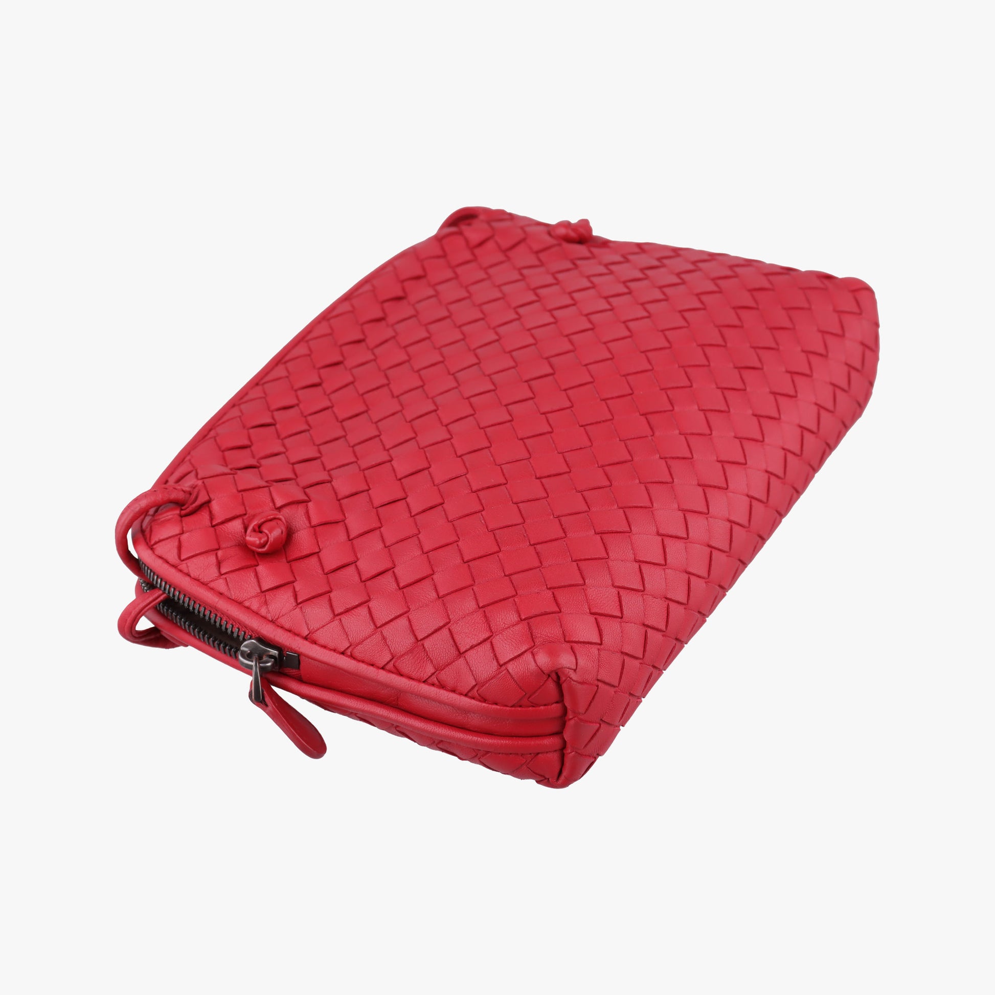 NODINI Intrecciato Red lambskin B06209437Eノディーニ イントレチャート レッド ラムスキン B06209437E