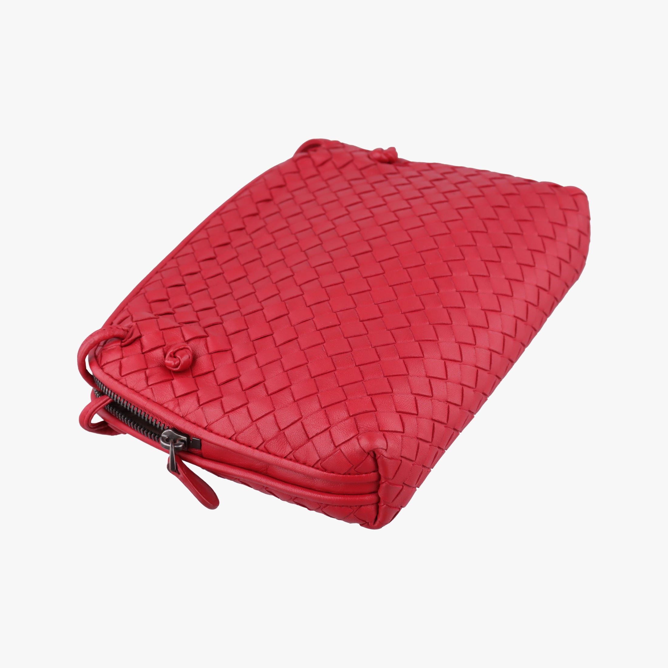 NODINI Intrecciato Red lambskin B06209437Eノディーニ イントレチャート レッド ラムスキン B06209437E