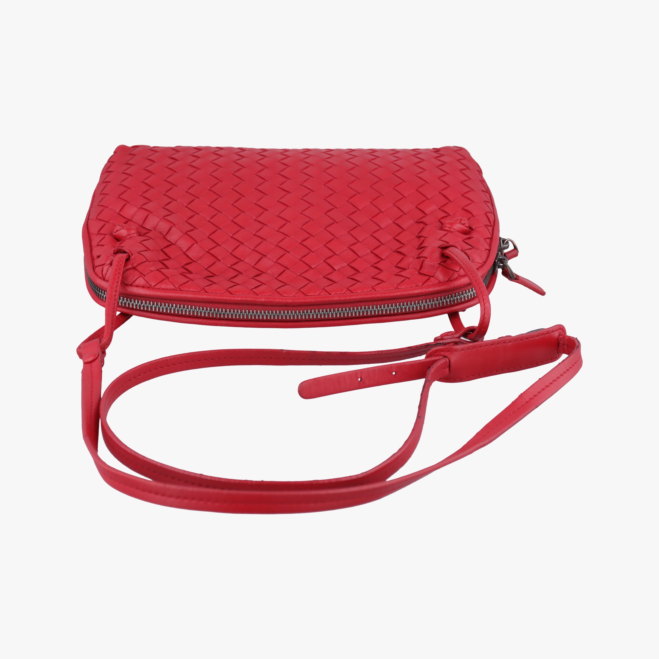 NODINI Intrecciato Red lambskin B06209437Eノディーニ イントレチャート レッド ラムスキン B06209437E