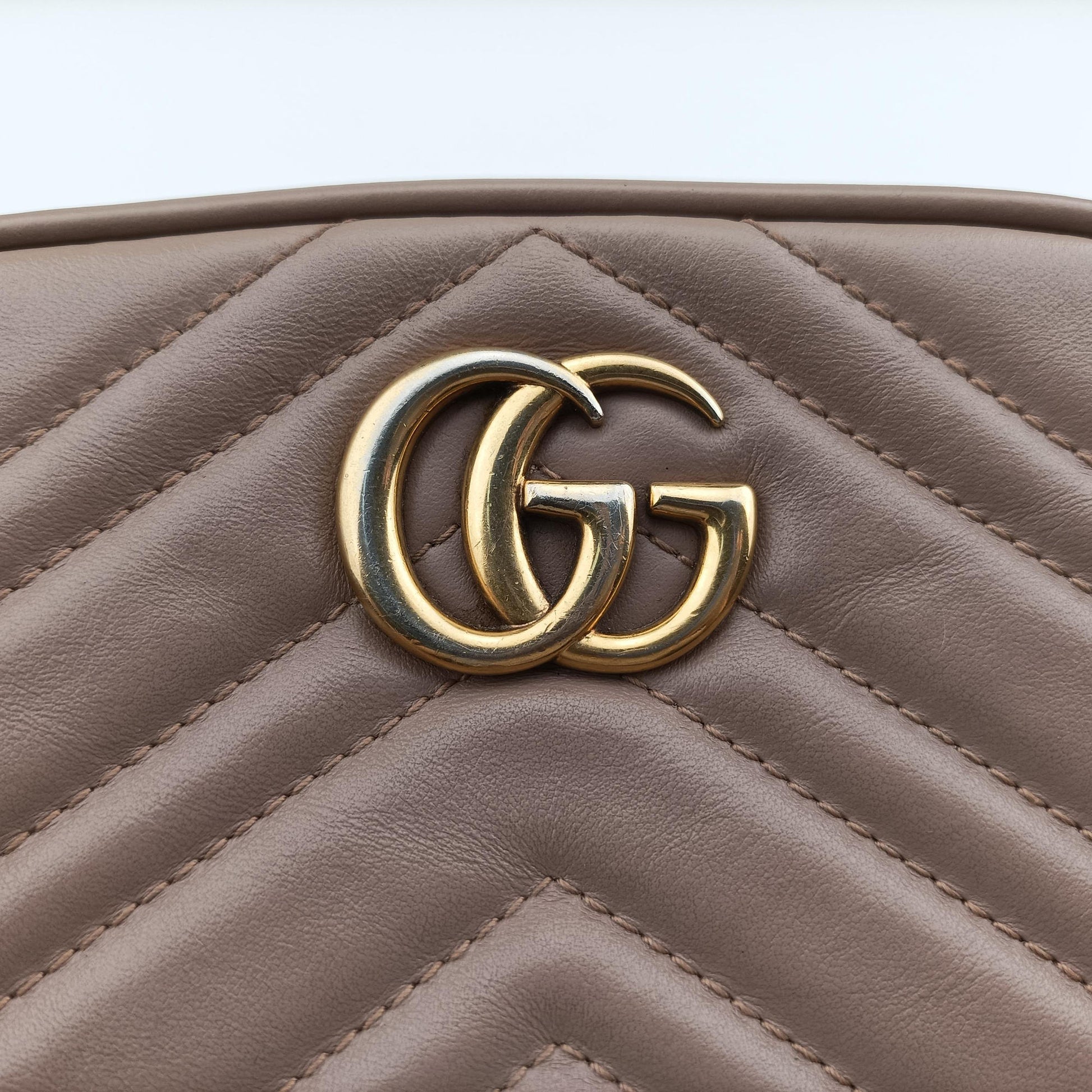 GG Marmont Beige Leather 448065 I028284031GGマーモント ベージュ レザー 448065 I028284031