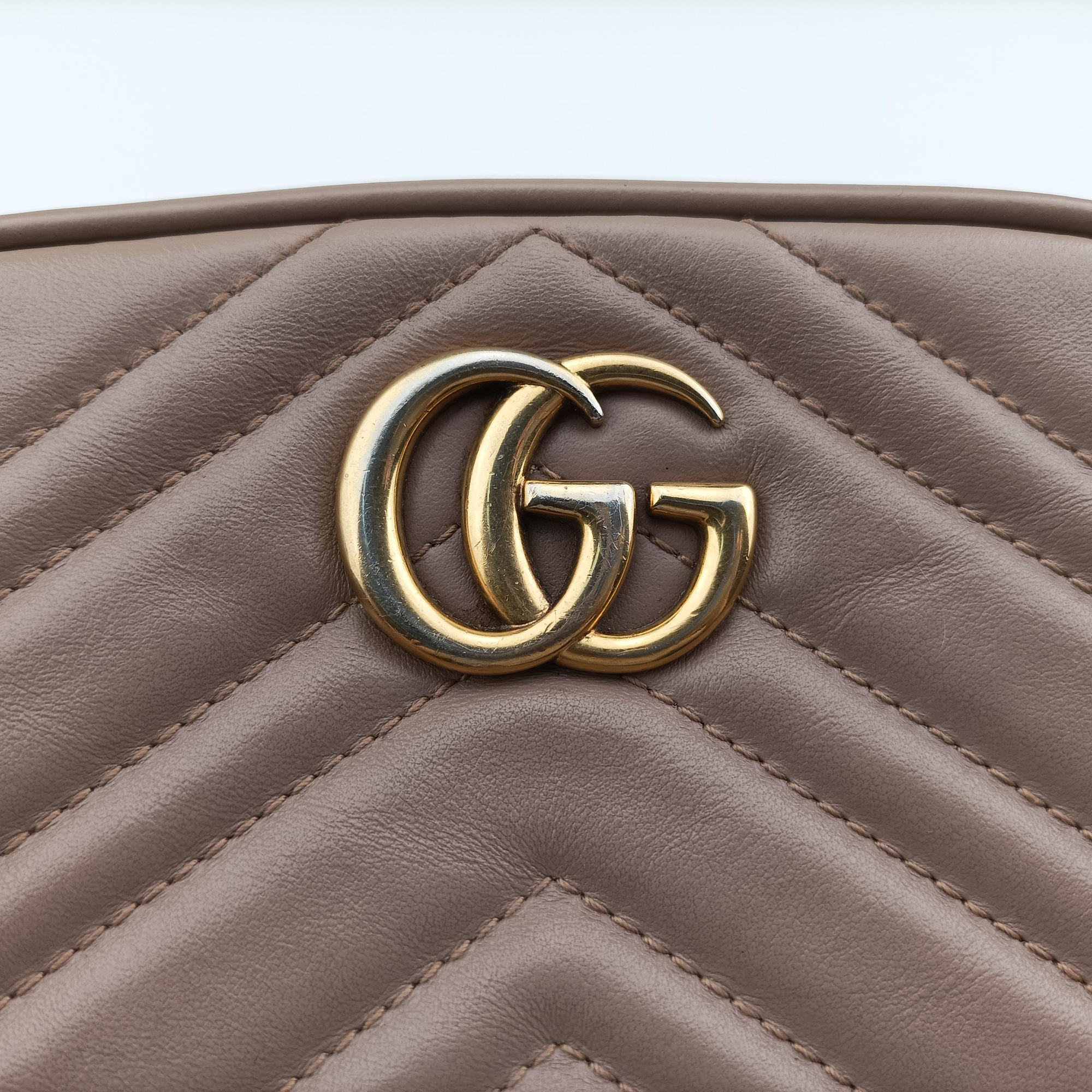 GG Marmont Beige Leather 448065 I028284031GGマーモント ベージュ レザー 448065 I028284031