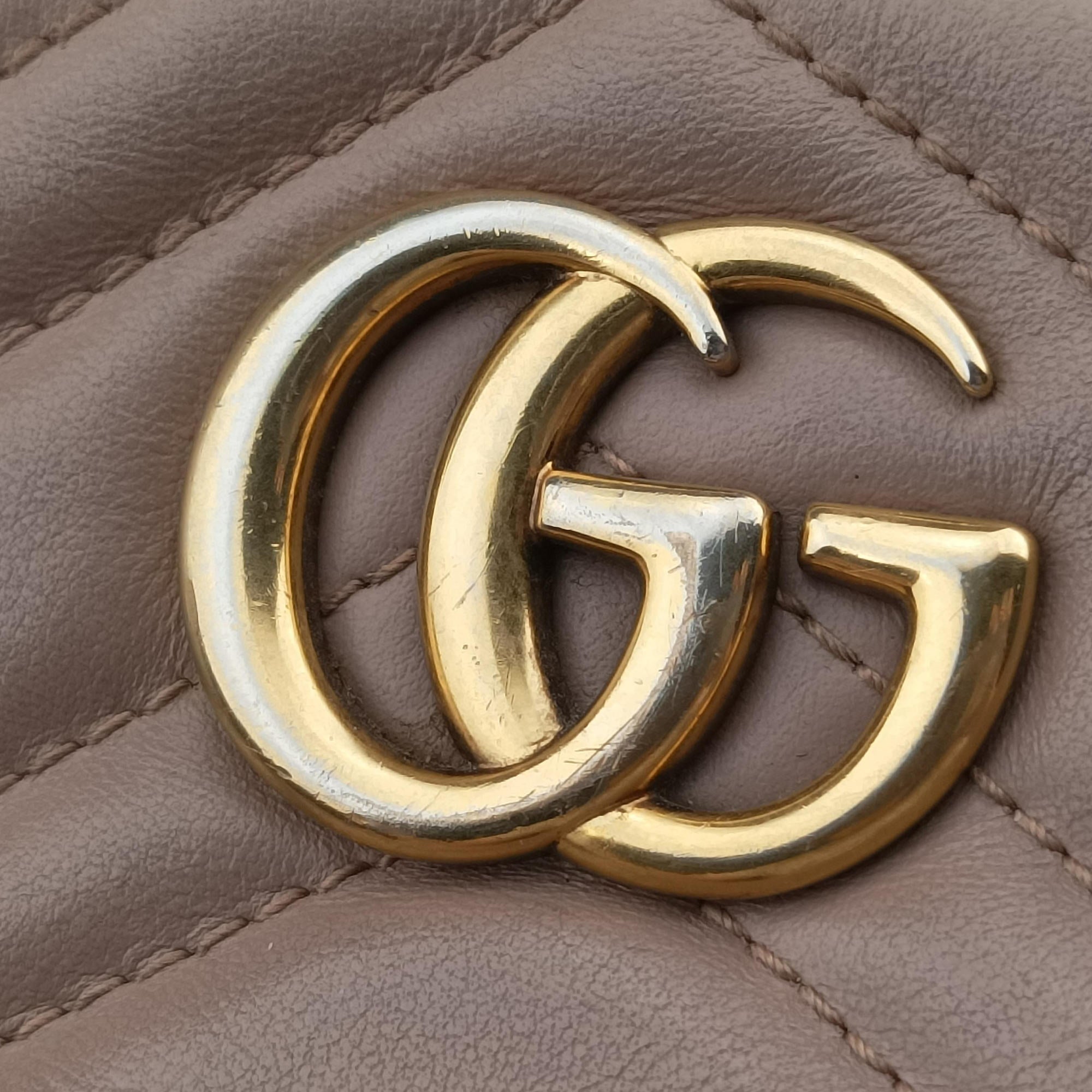 GG Marmont Beige Leather 448065 I028284031GGマーモント ベージュ レザー 448065 I028284031