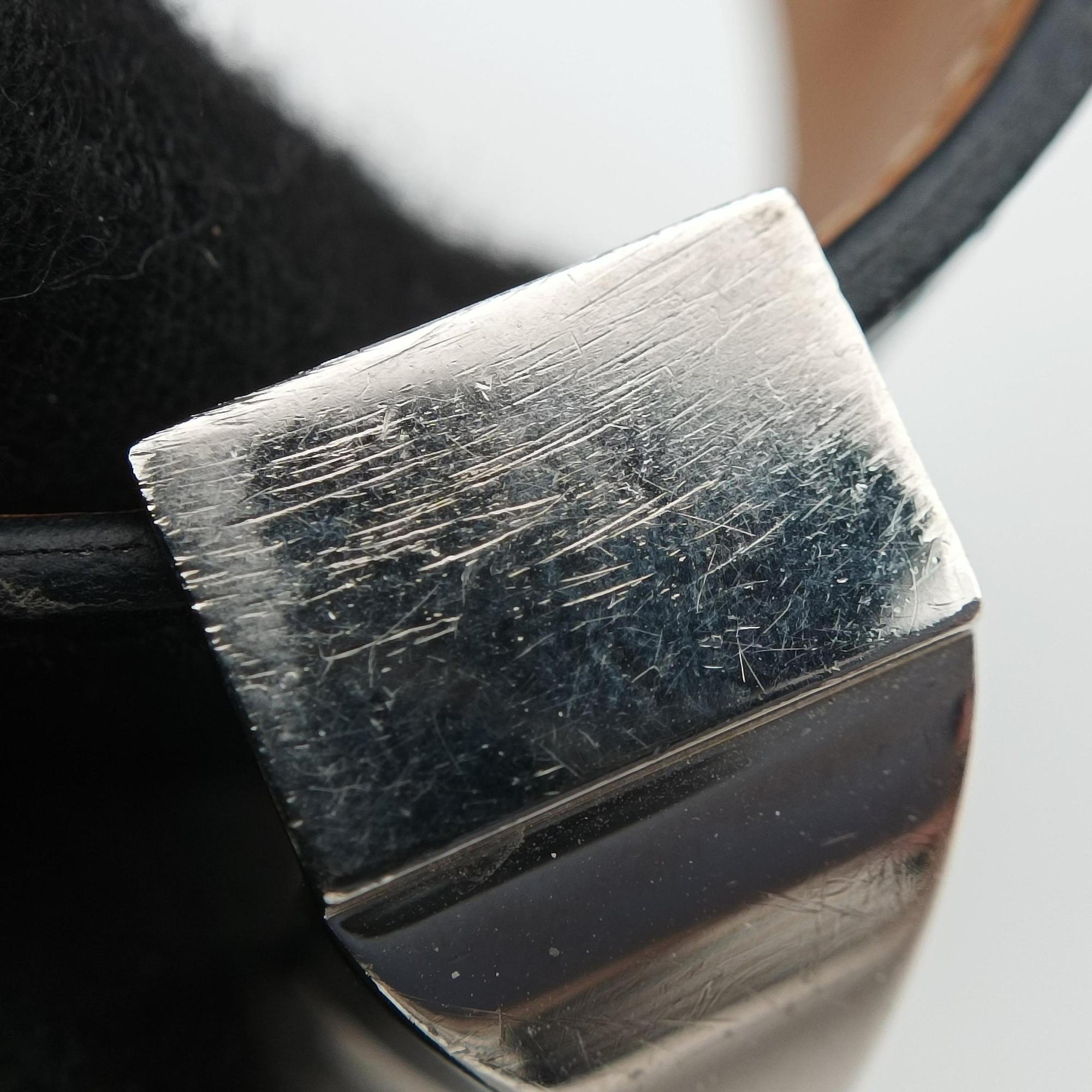 Collier de Chien Black×silver Leather×GP S SI □Oコリエ ド シアン ブラック×シルバー レザー×GP S SI □O