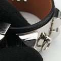 Collier de Chien Black×silver Leather×GP S SI □Oコリエ ド シアン ブラック×シルバー レザー×GP S SI □O