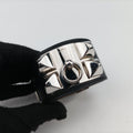 Collier de Chien Black×silver Leather×GP S SI □Oコリエ ド シアン ブラック×シルバー レザー×GP S SI □O