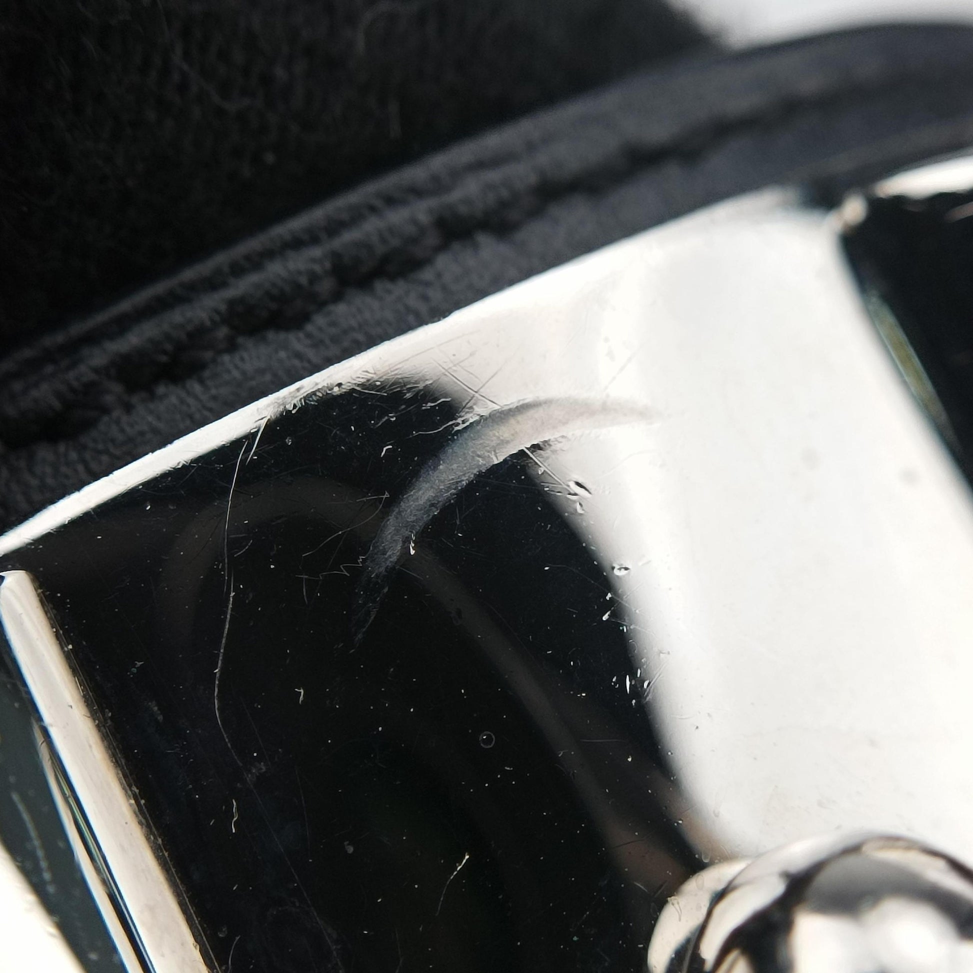 Collier de Chien Black×silver Leather×GP S SI □Oコリエ ド シアン ブラック×シルバー レザー×GP S SI □O