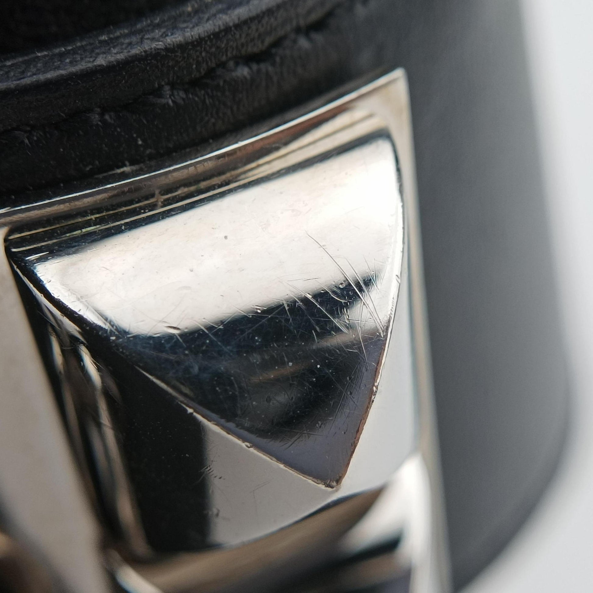 Collier de Chien Black×silver Leather×GP S SI □Oコリエ ド シアン ブラック×シルバー レザー×GP S SI □O