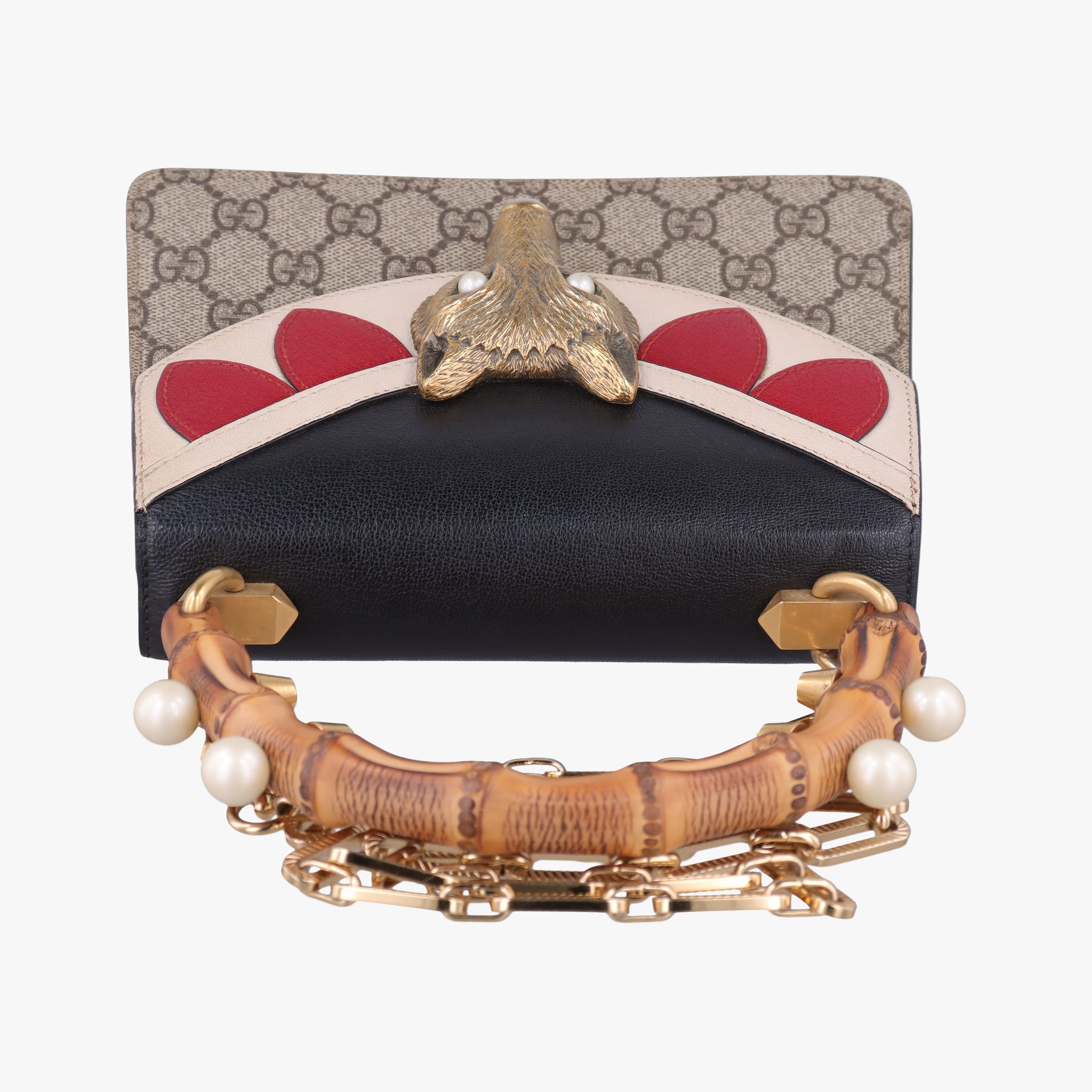 Mini Fox Brooch Bamboo Beige×Multicolour PVC coated canvas×Leather 466428 H012736925ミニ フォックス ブローチ バンブー ベージュ×マルチカラー PVCコーティングキャンバス×レザー 466428 H012736925