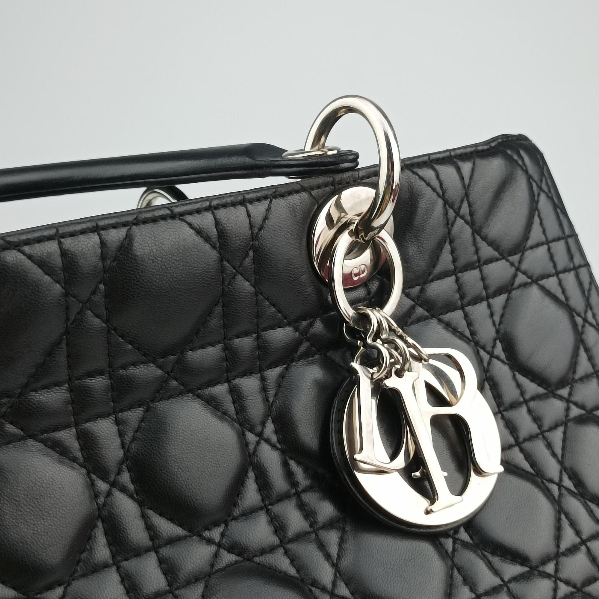 Lady Dior Black lambskin 31-MA-1014レディディオール ブラック ラムスキン 31-MA-1014