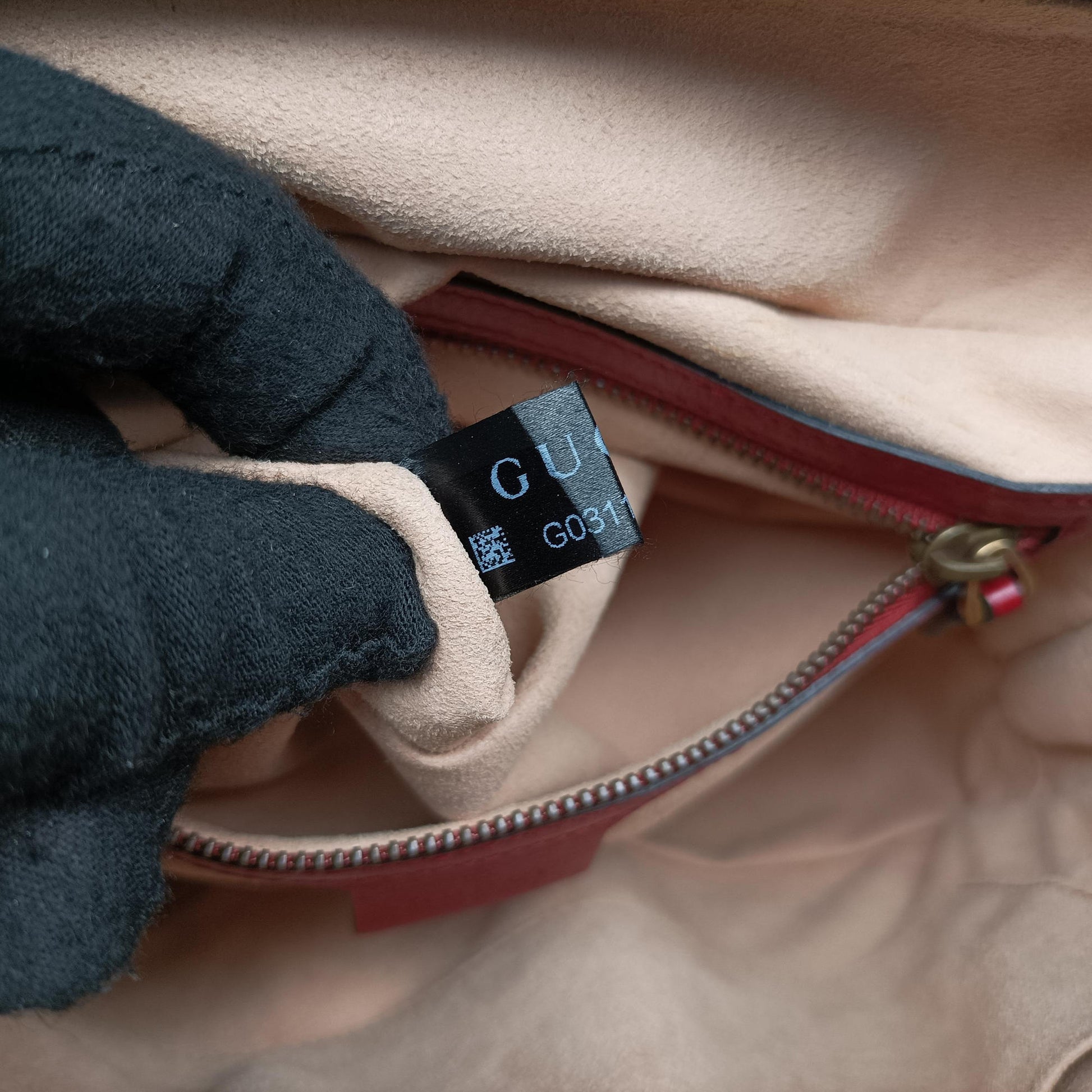 GG Marmont Bamboo Top Handle Black×red Leather 602270 G031105502GGマーモント バンブー トップ ハンドル ブラック×レッド レザー 602270 G031105502