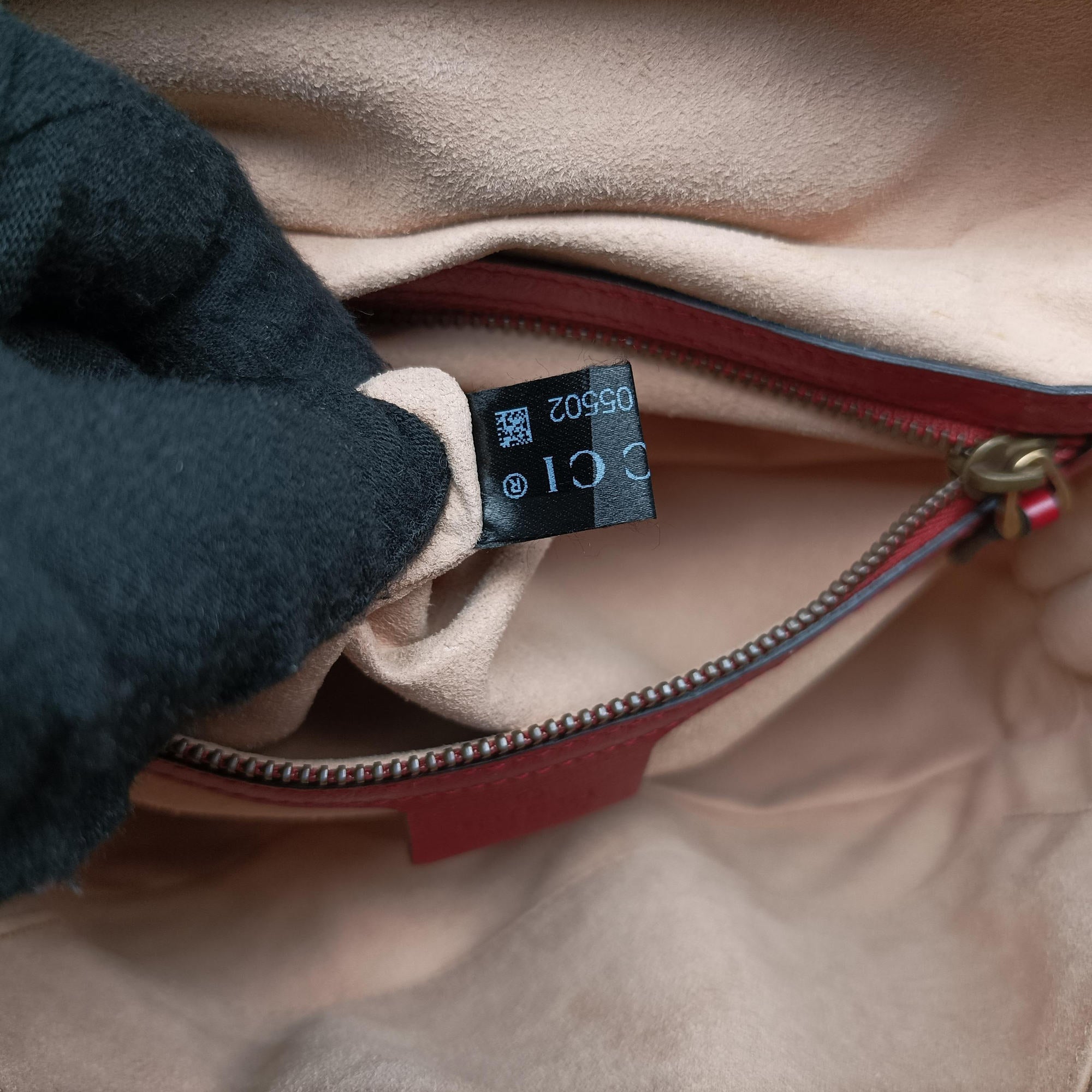 GG Marmont Bamboo Top Handle Black×red Leather 602270 G031105502GGマーモント バンブー トップ ハンドル ブラック×レッド レザー 602270 G031105502