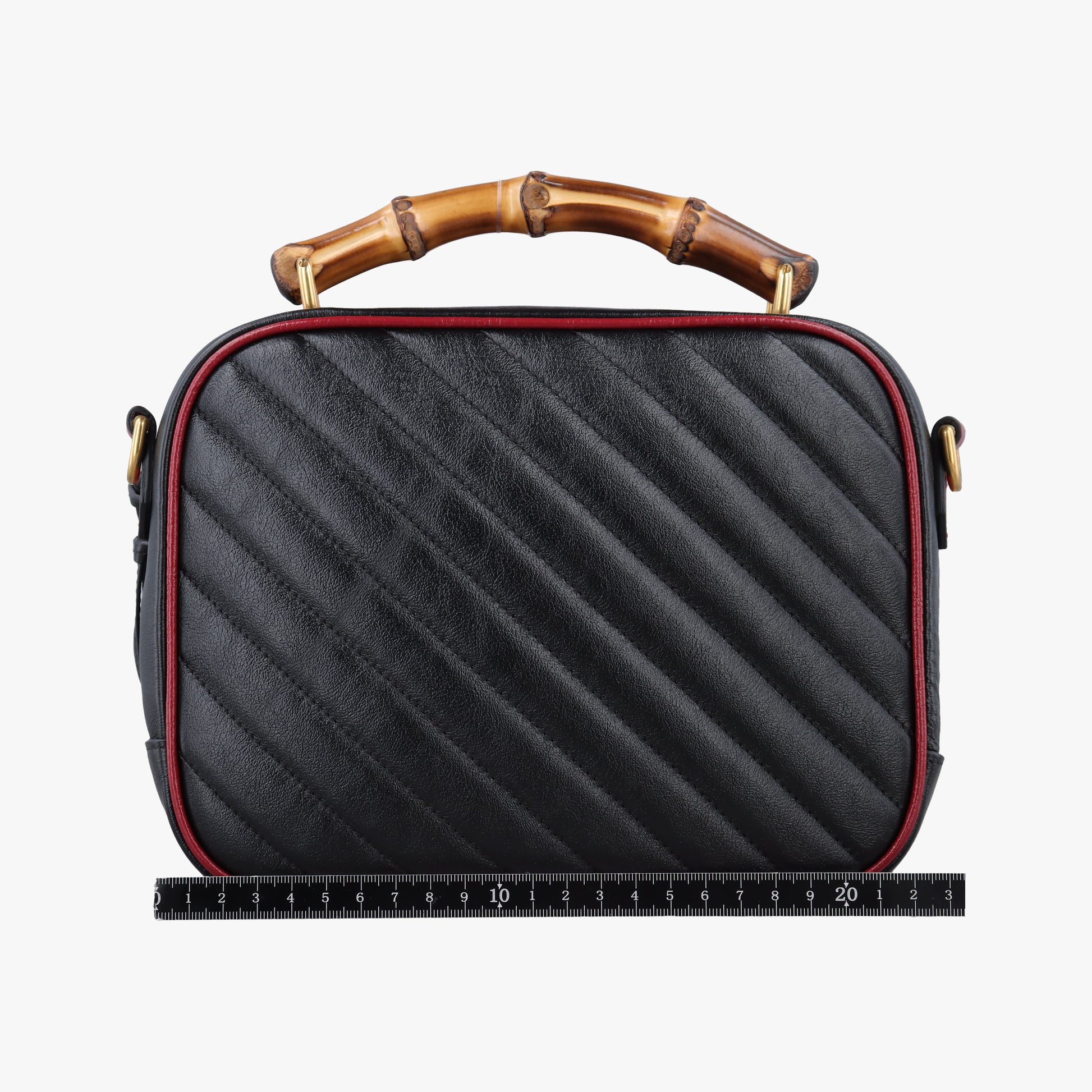 GG Marmont Bamboo Top Handle Black×red Leather 602270 G031105502GGマーモント バンブー トップ ハンドル ブラック×レッド レザー 602270 G031105502