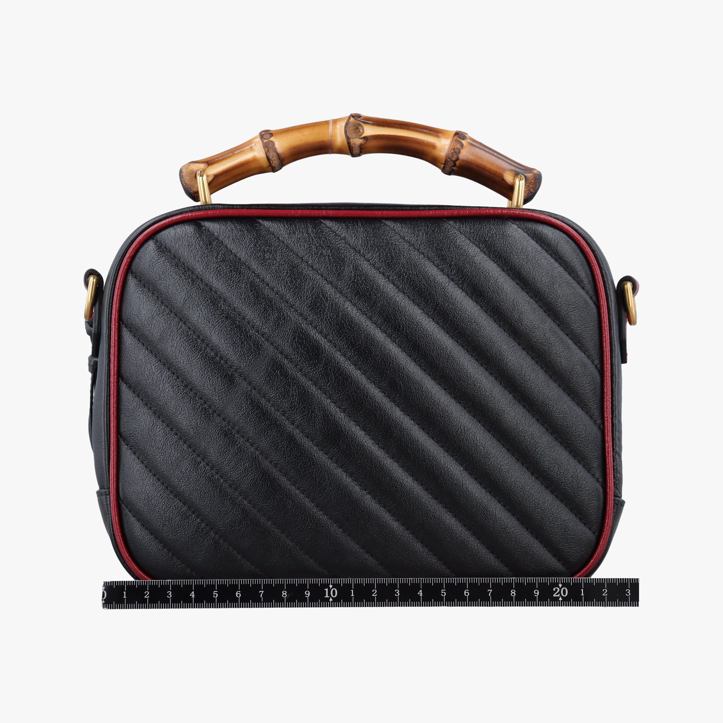 GG Marmont Bamboo Top Handle Black×red Leather 602270 G031105502GGマーモント バンブー トップ ハンドル ブラック×レッド レザー 602270 G031105502