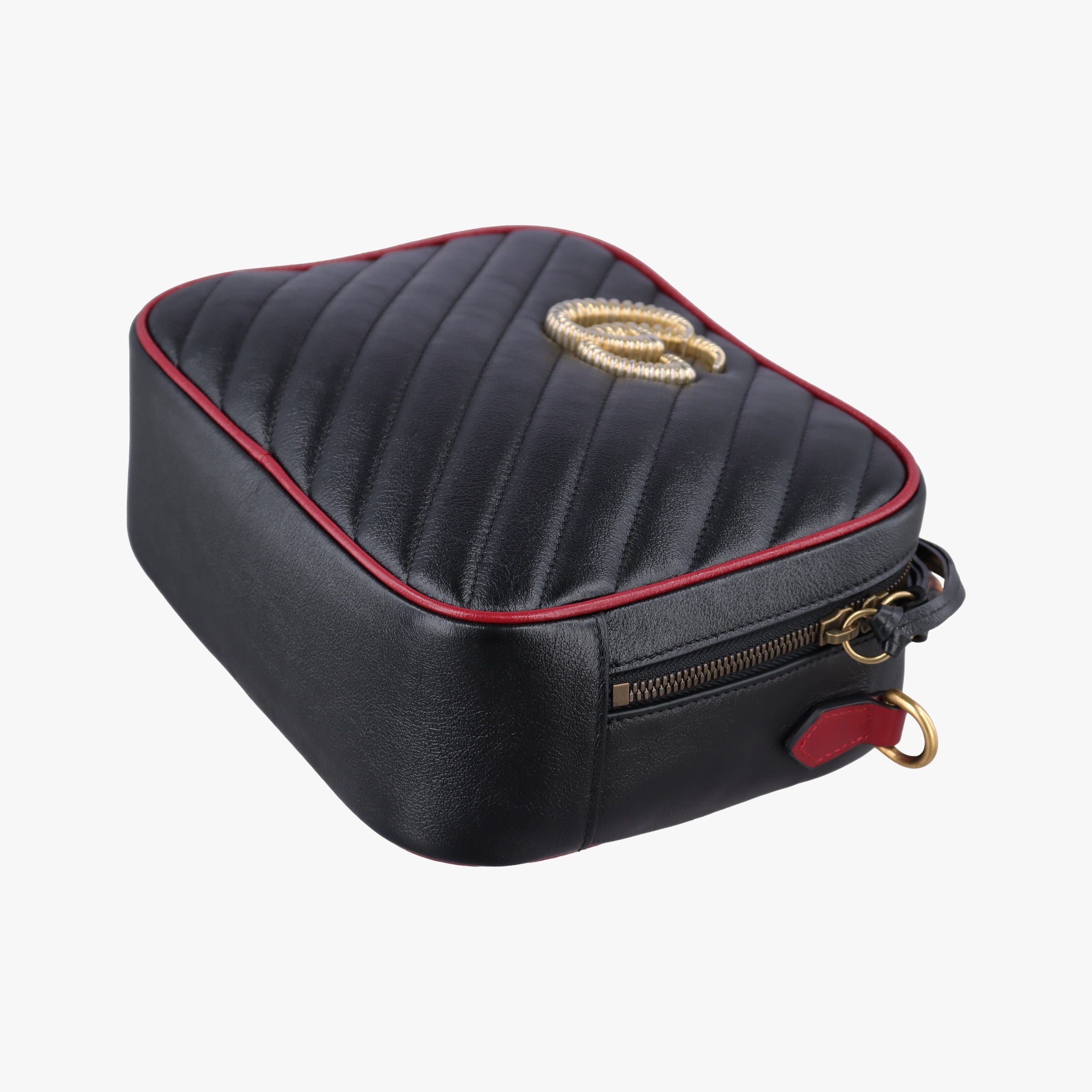 GG Marmont Bamboo Top Handle Black×red Leather 602270 G031105502GGマーモント バンブー トップ ハンドル ブラック×レッド レザー 602270 G031105502