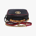 GG Marmont Bamboo Top Handle Black×red Leather 602270 G031105502GGマーモント バンブー トップ ハンドル ブラック×レッド レザー 602270 G031105502