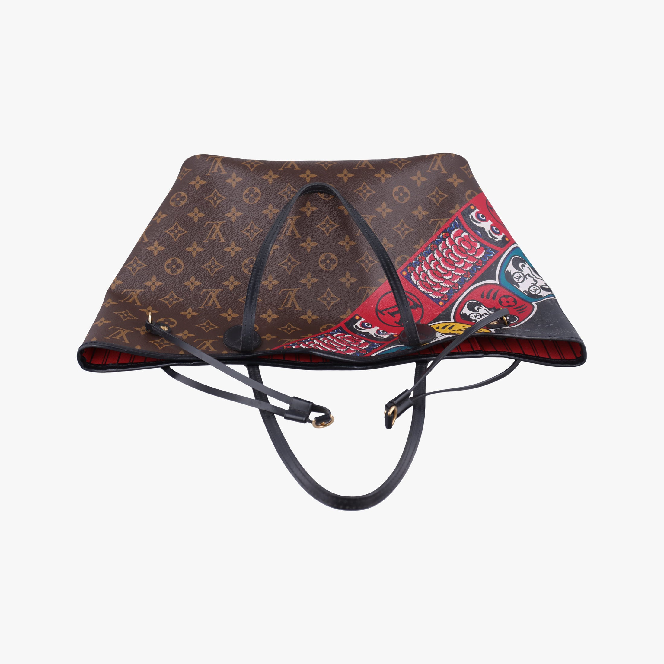 Neverfull MM Kabuki Daruma　Yamamoto Kansai Nicola Ghesquiere 2018 Japan Limited brown×multi Monogram Canvas M43499 GI4107  IC ChipネヴァーフルMM 歌舞伎 ダルマ 山本寛斎 ニコラ ジェスキエール 日本限定 モノグラム/ブラウン×マルチ モノグラムキャンバス M43499 GI4107  ICチップ