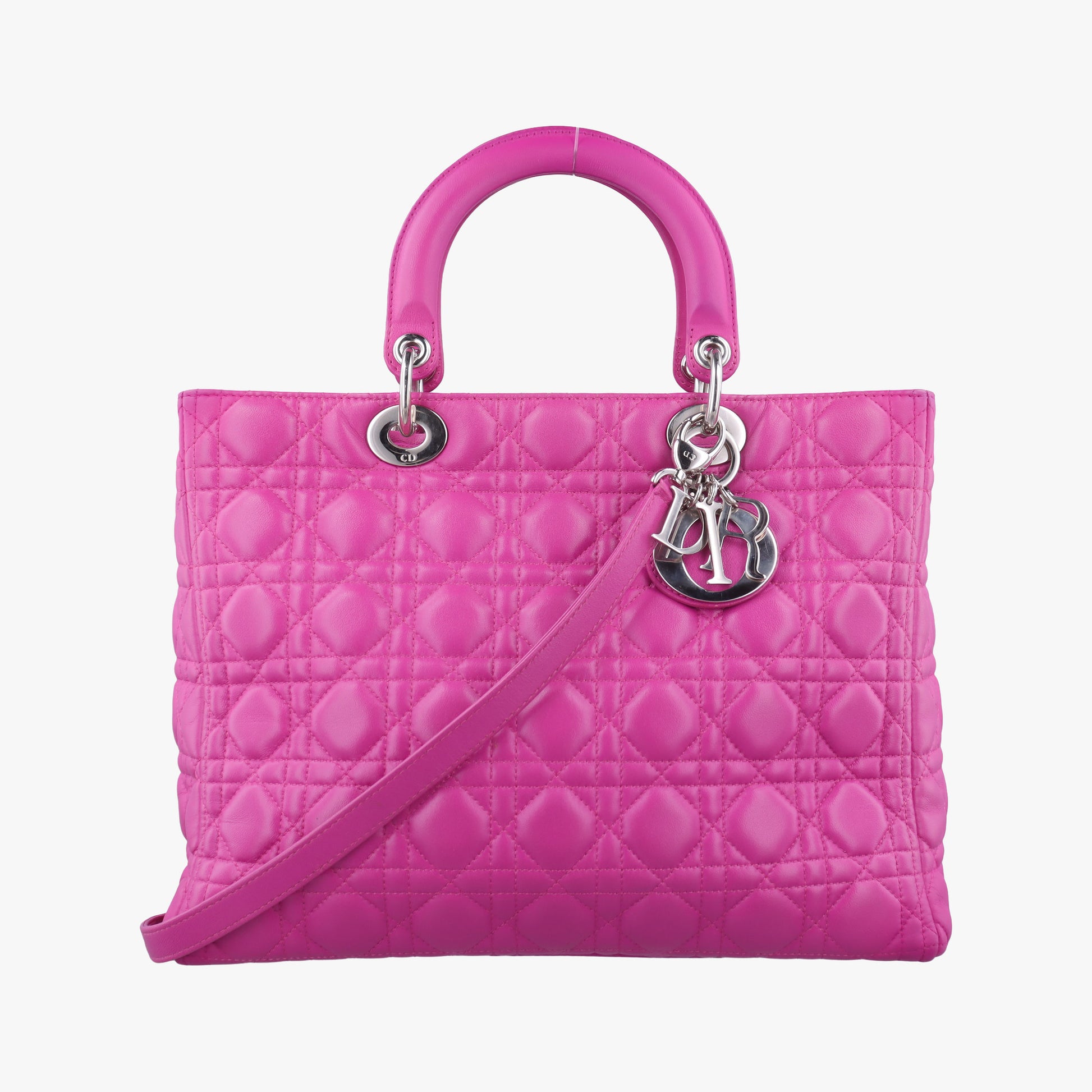 Lady Dior Rose lambskin 08-MA-0122レディディオール ローズ レッド ラムスキン 08-MA-0122